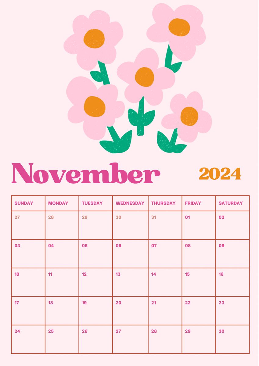 849x1200 November Calendar November