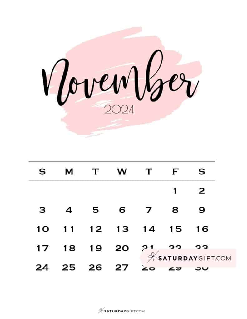 791x1024 November 2024 Calendar Cute & FREE