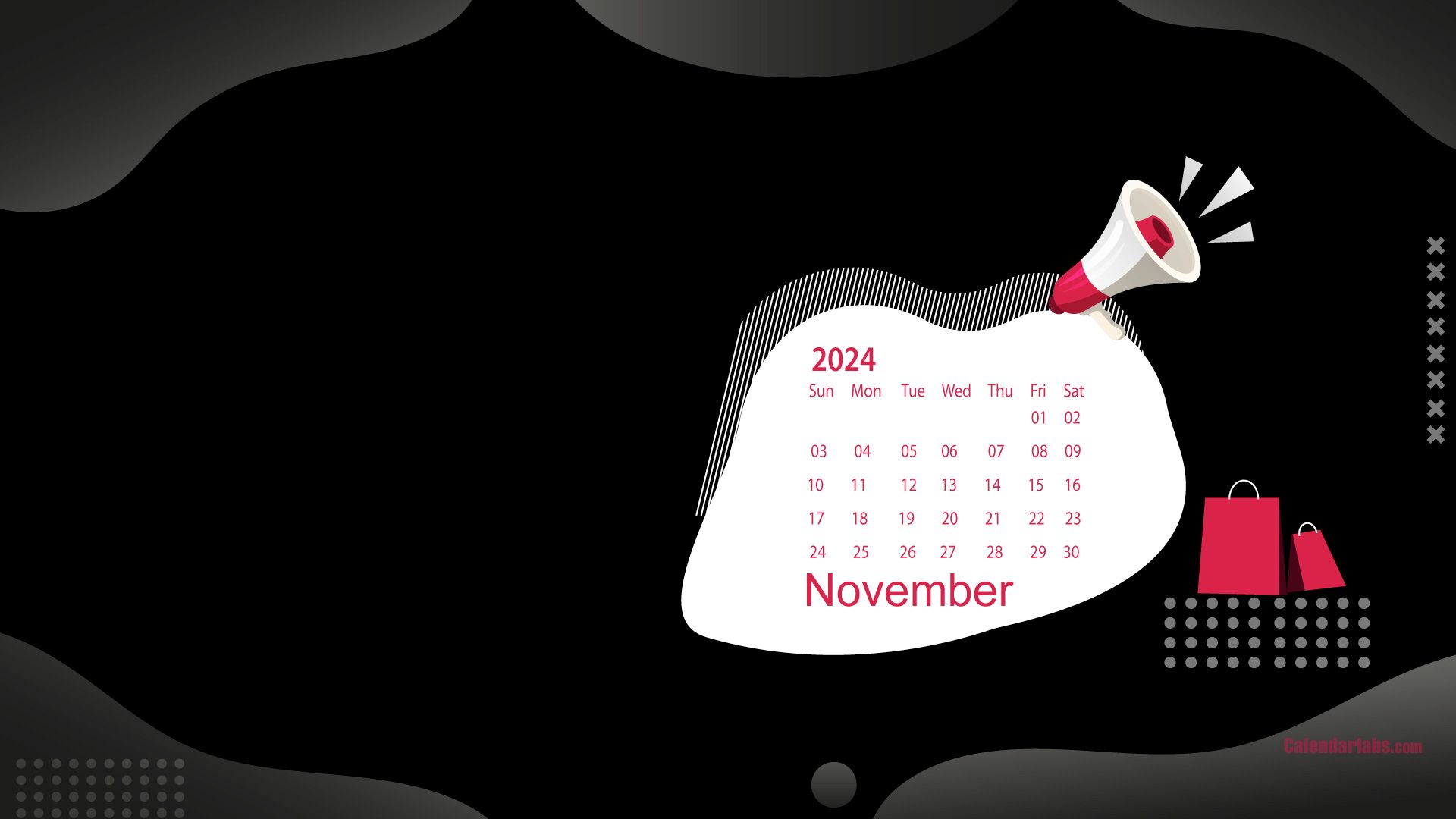 1920x1080 November 2024 Calendar Wallpaper