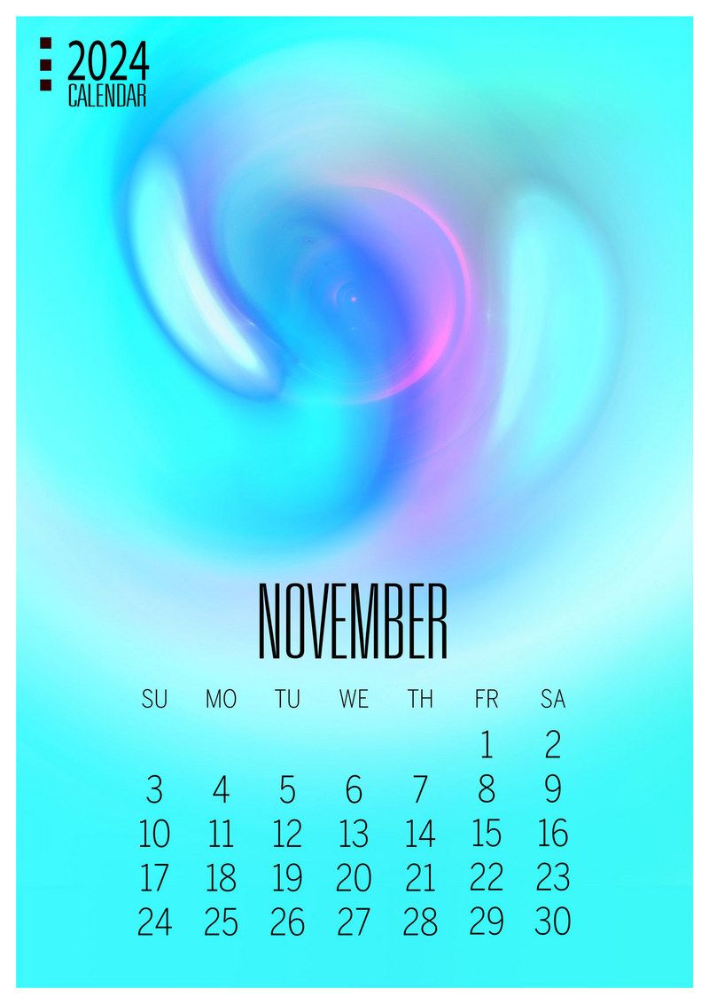 800x1132 November Calendar 2024 Halo Template