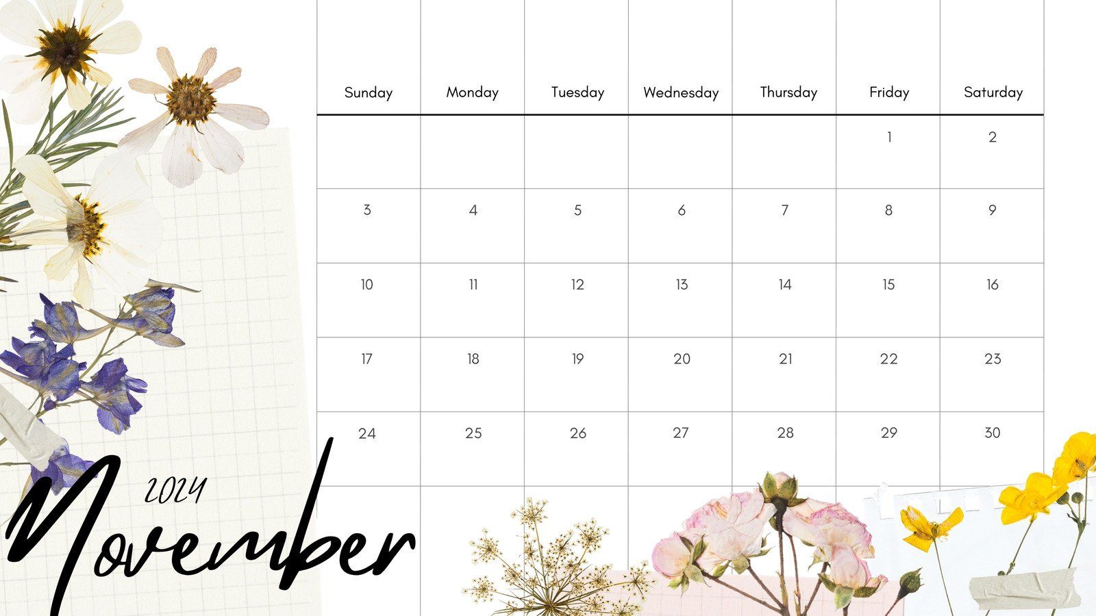 1600x900 Free and printable November 2024