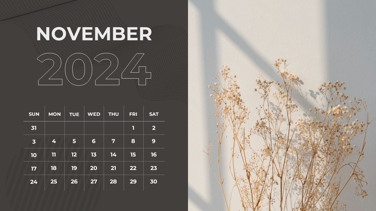 1280x720 Free Simple 2024 Calendar Template