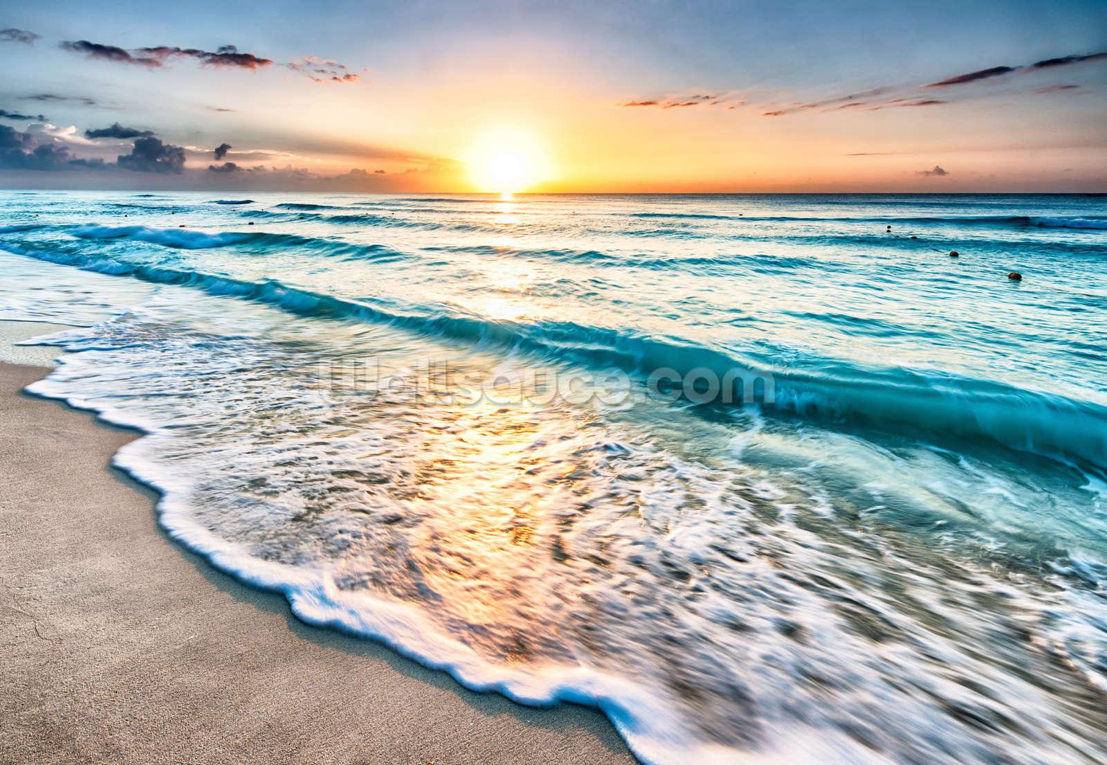 1600x1105 Cancun Beach Sunrise Mexico Wallpaper Wall Mural Wallsauce
