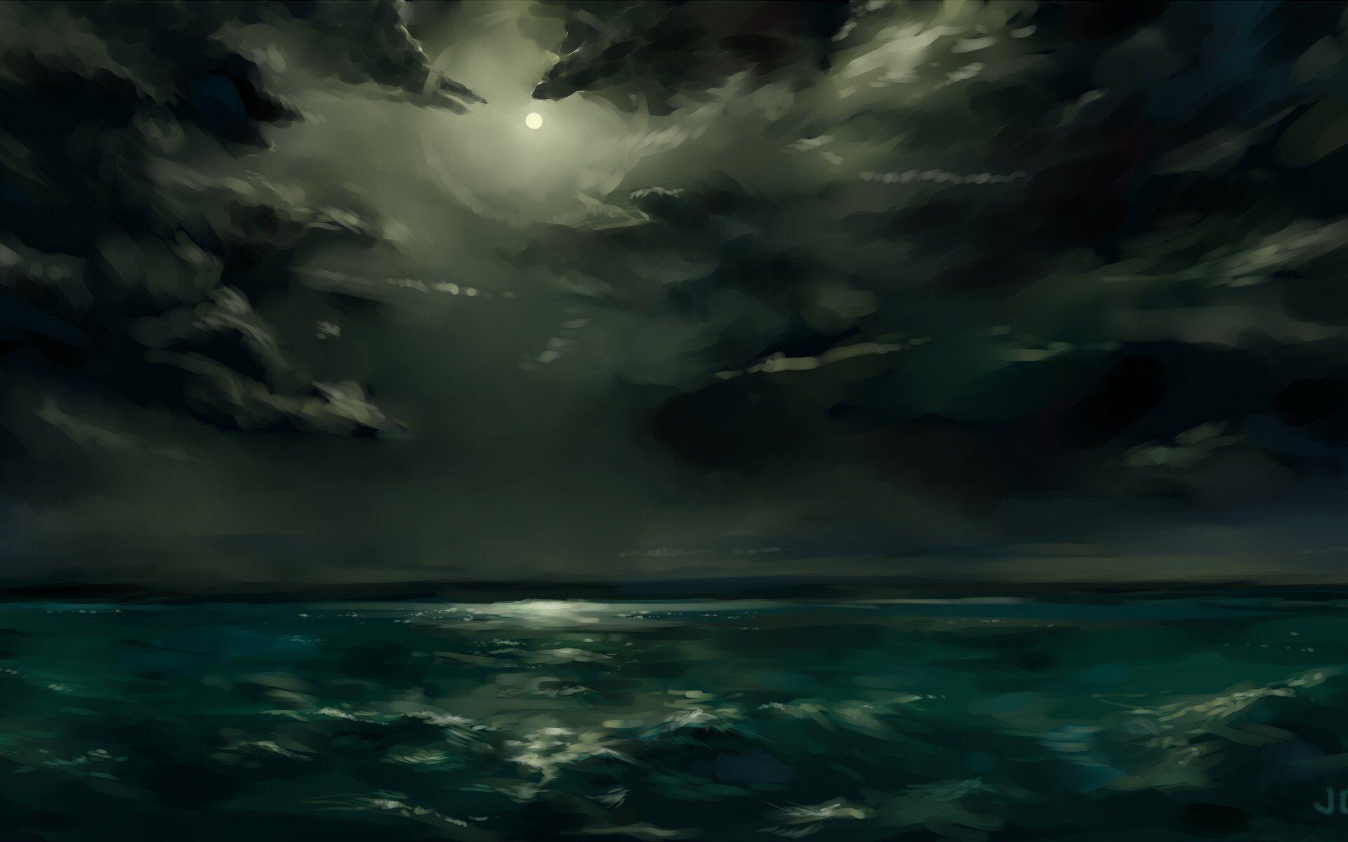 Темный шторм. Ночной океан Лавкрафт. Говард Филлипс Лавкрафт ночной океан. Мрачное море. Ночное море.