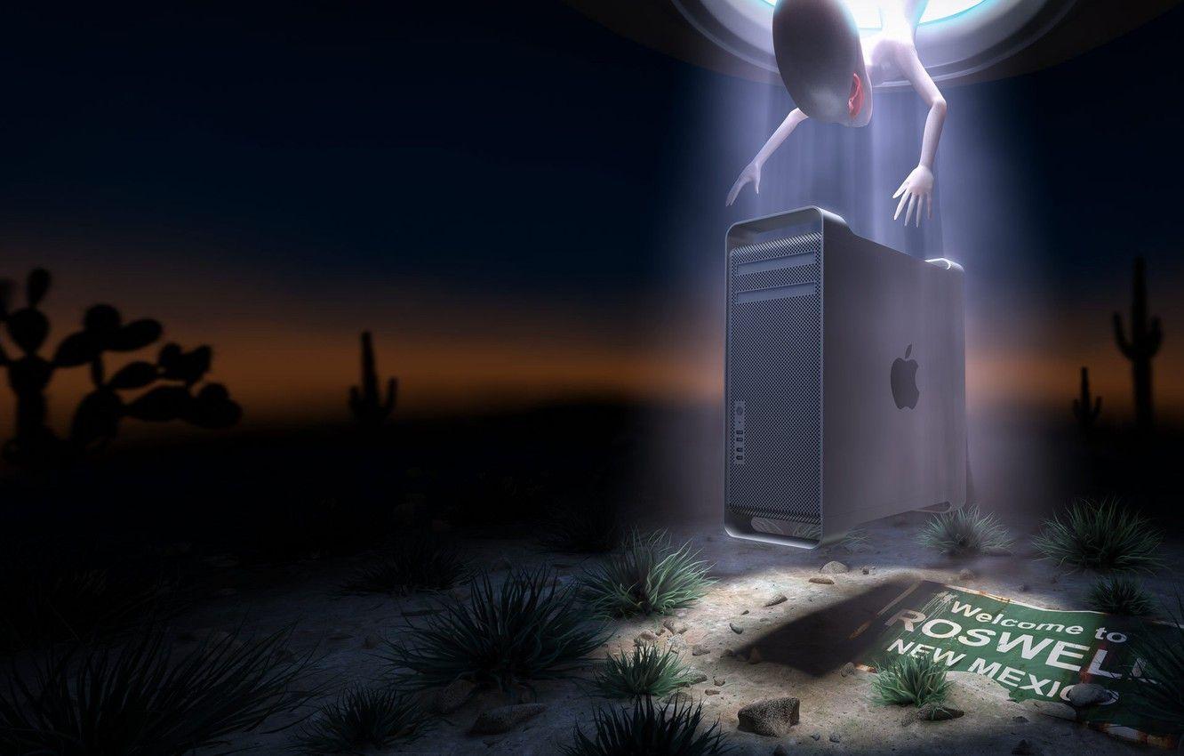 1332x850 Wallpaper desert, Apple, New Mexico, Roswell, U.F.O. image