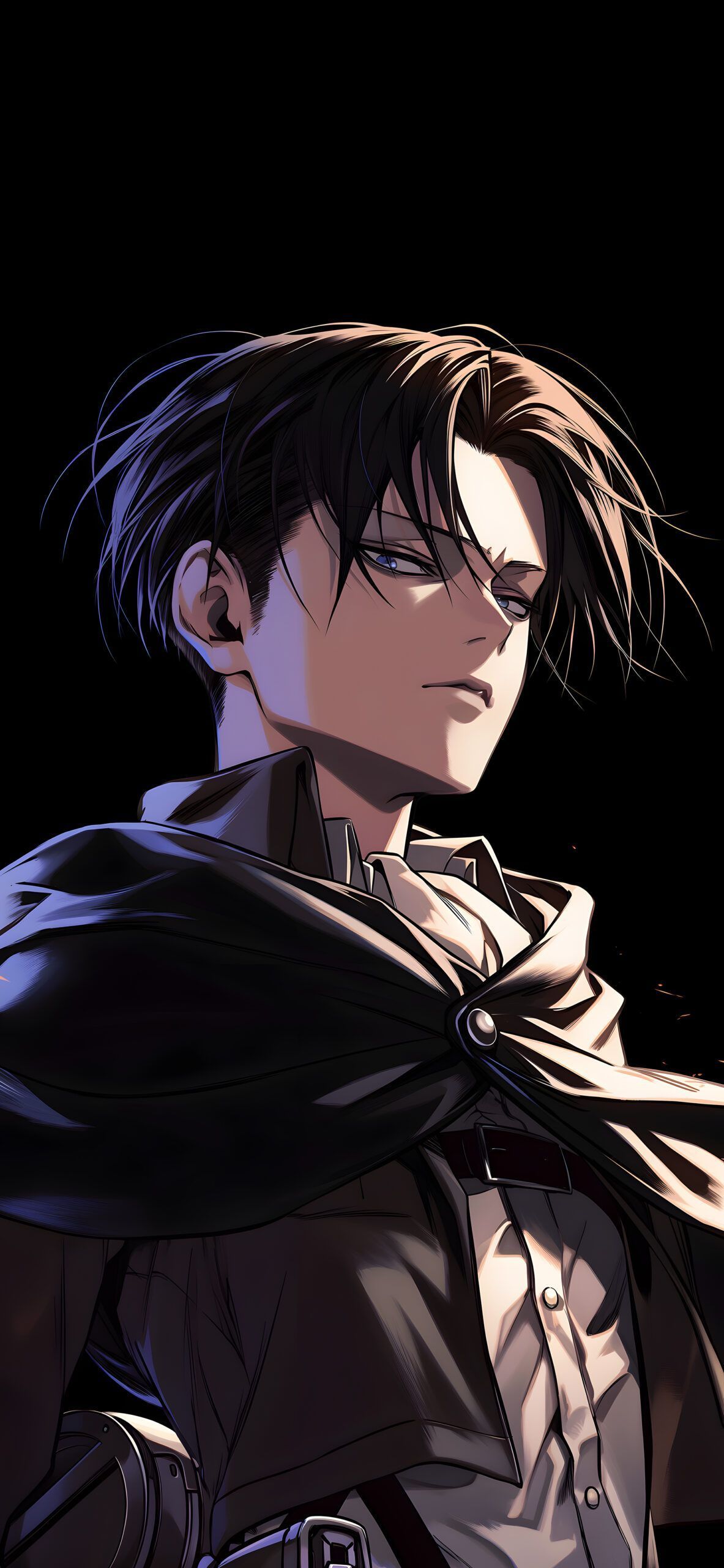 1183x2560 Levi Ackerman Black Attack on Titan
