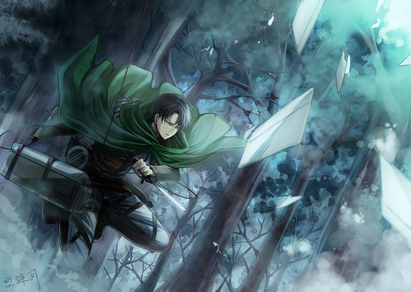 1366x973 Levi Ackerman in Action