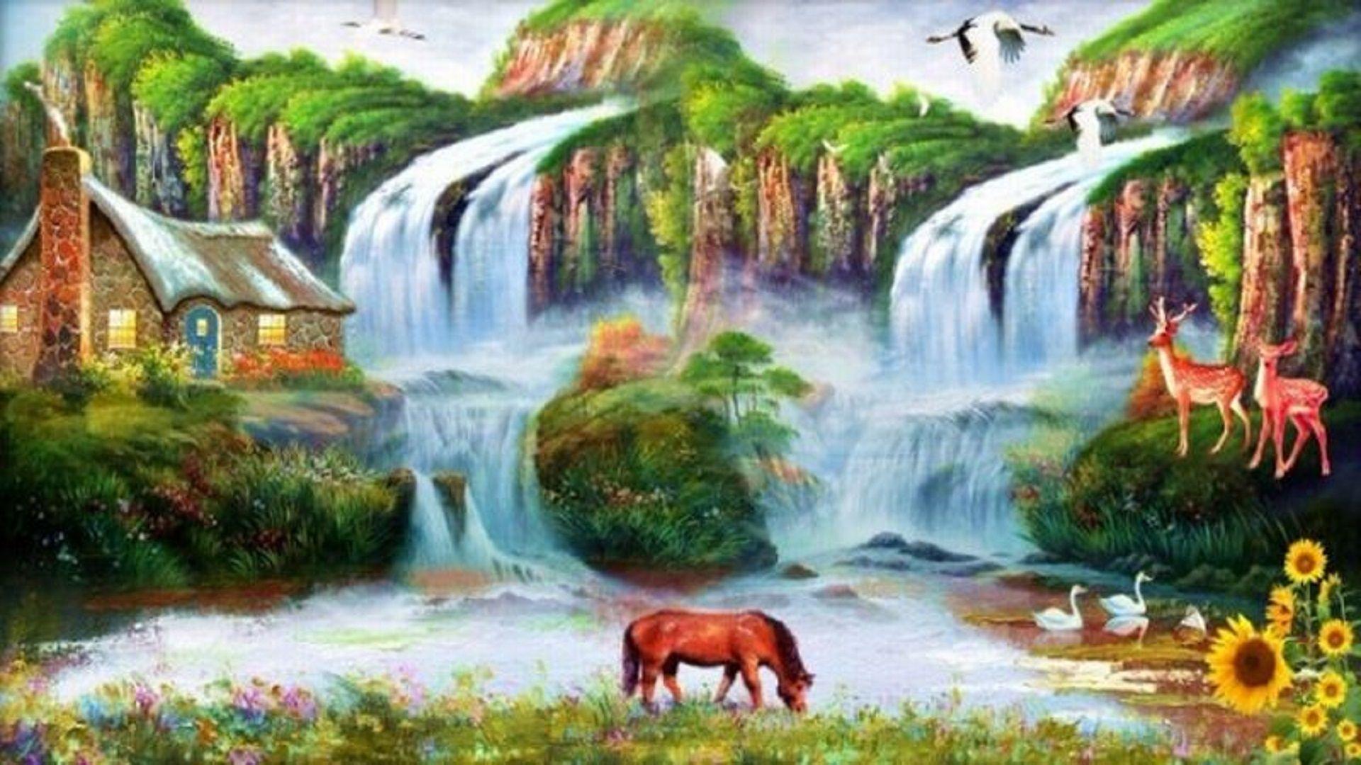 1920x1080 Beauty Nature Water Fall Hd Wallpaper For Desktop