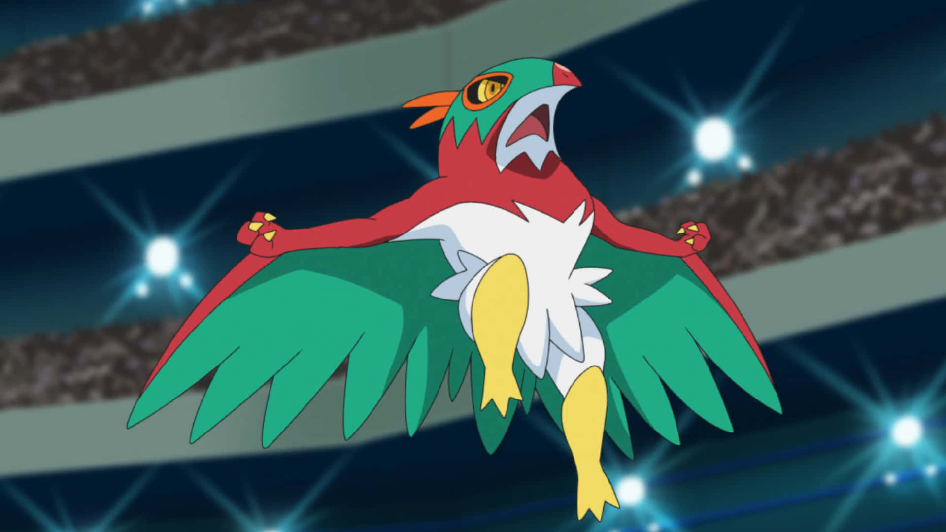 1920x1080 Download Hawlucha Jumping Wallpaper
