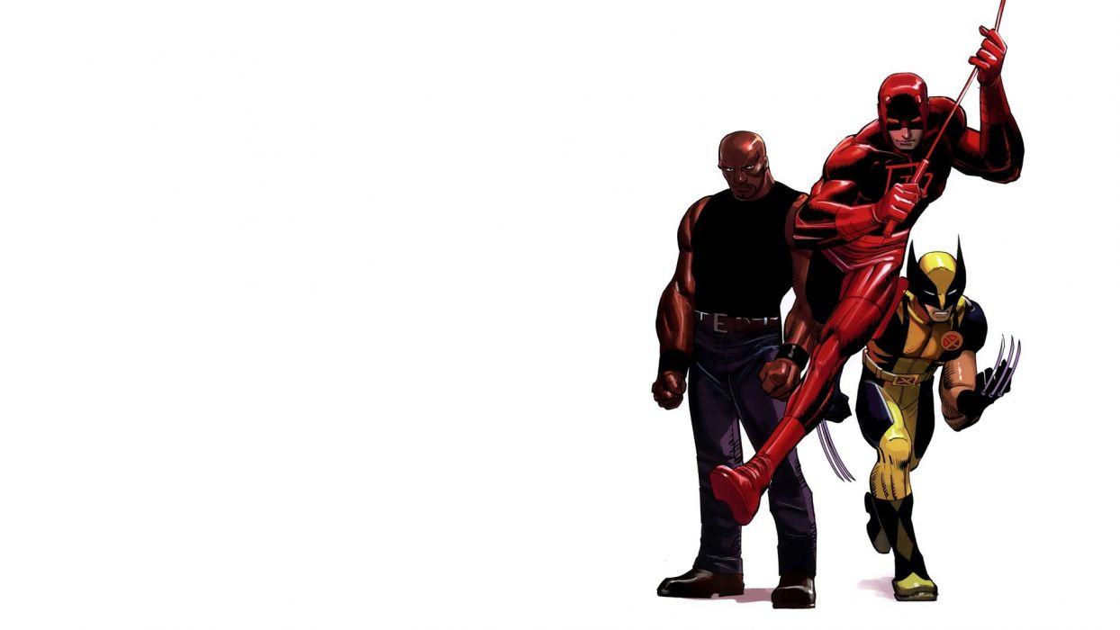 1244x700 Comics Wolverine Daredevil Marvel Comics simple background Luke Cage