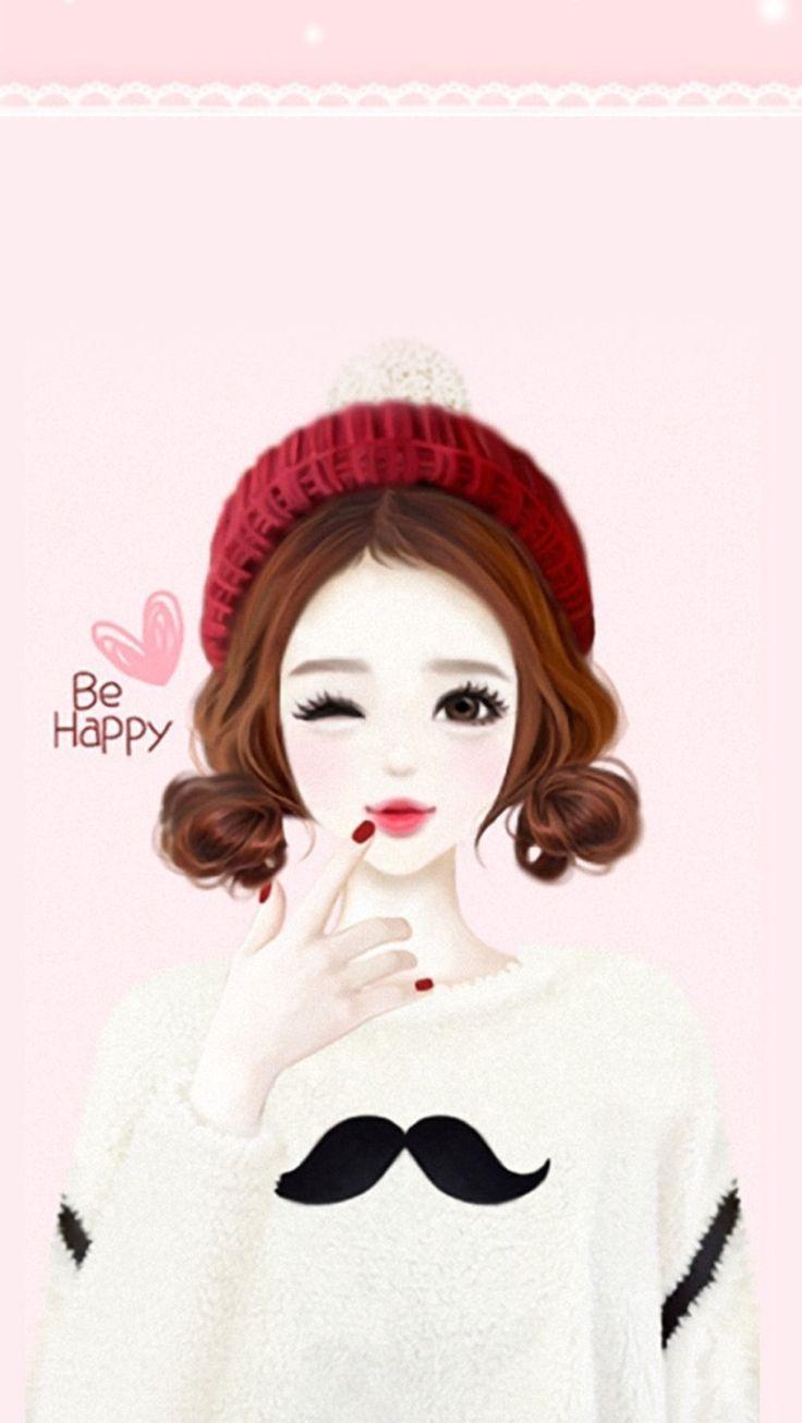 736x1306 iPhone Wallpaper Girly Be Happy. Wallpaper. Korean anime