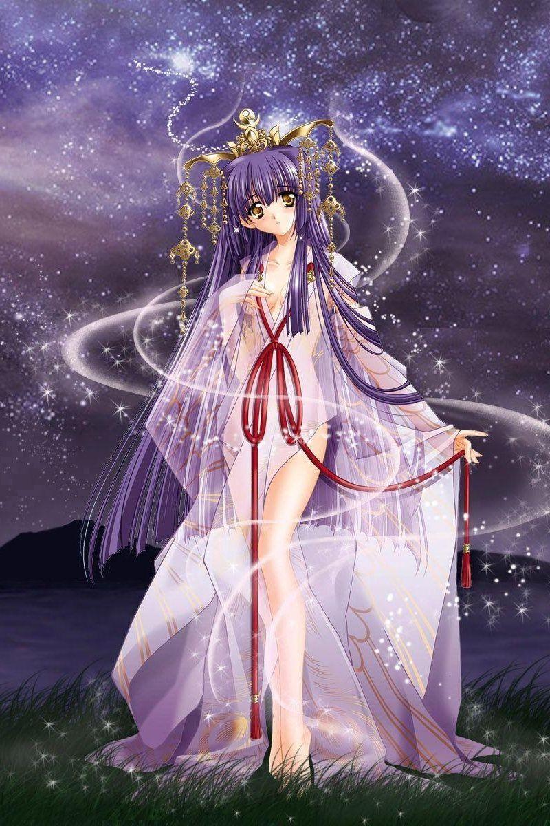 800x1200 Download wallpaper 800x1200 anime, girl, shine, sky, night