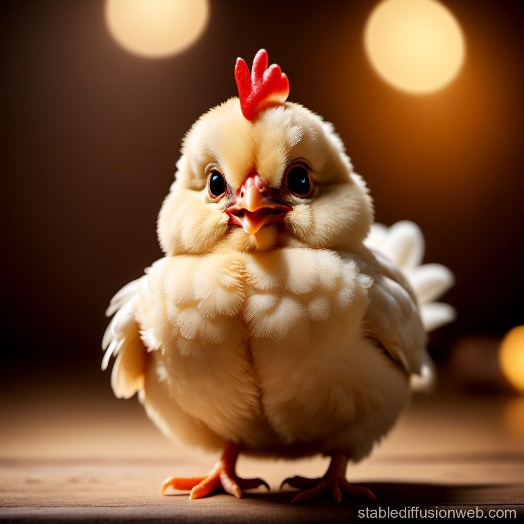 1024x1024 Adorable Plump Chicken. Stable