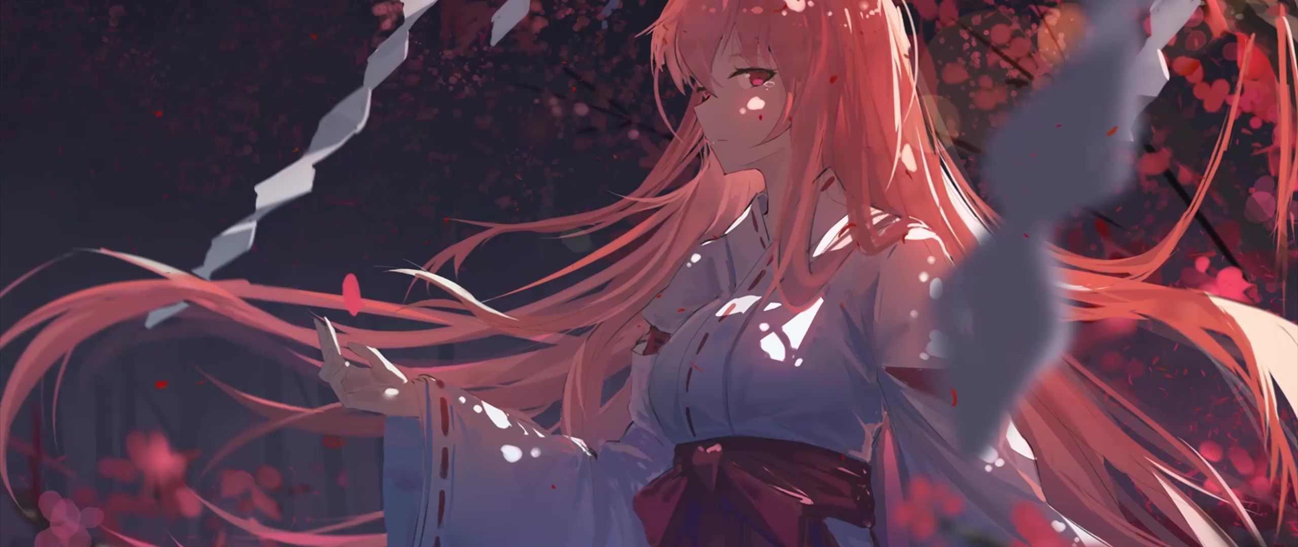 2560x1080 Miko Shrine Maiden Live Wallpaper