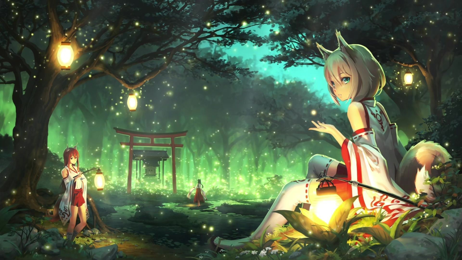 1920x1080 Kitsune no Miko(Fox shrine maiden) Live