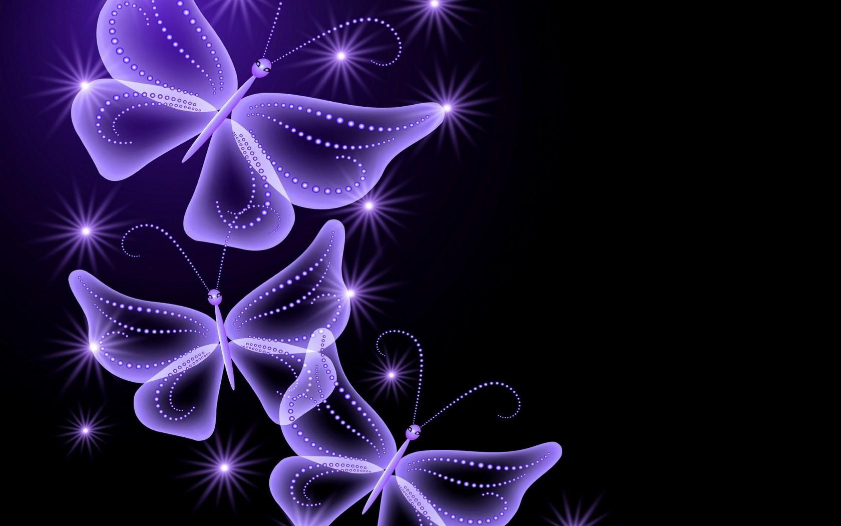 1680x1050 wallpaper neon, butterflies, abstract HD : Widescreen : High