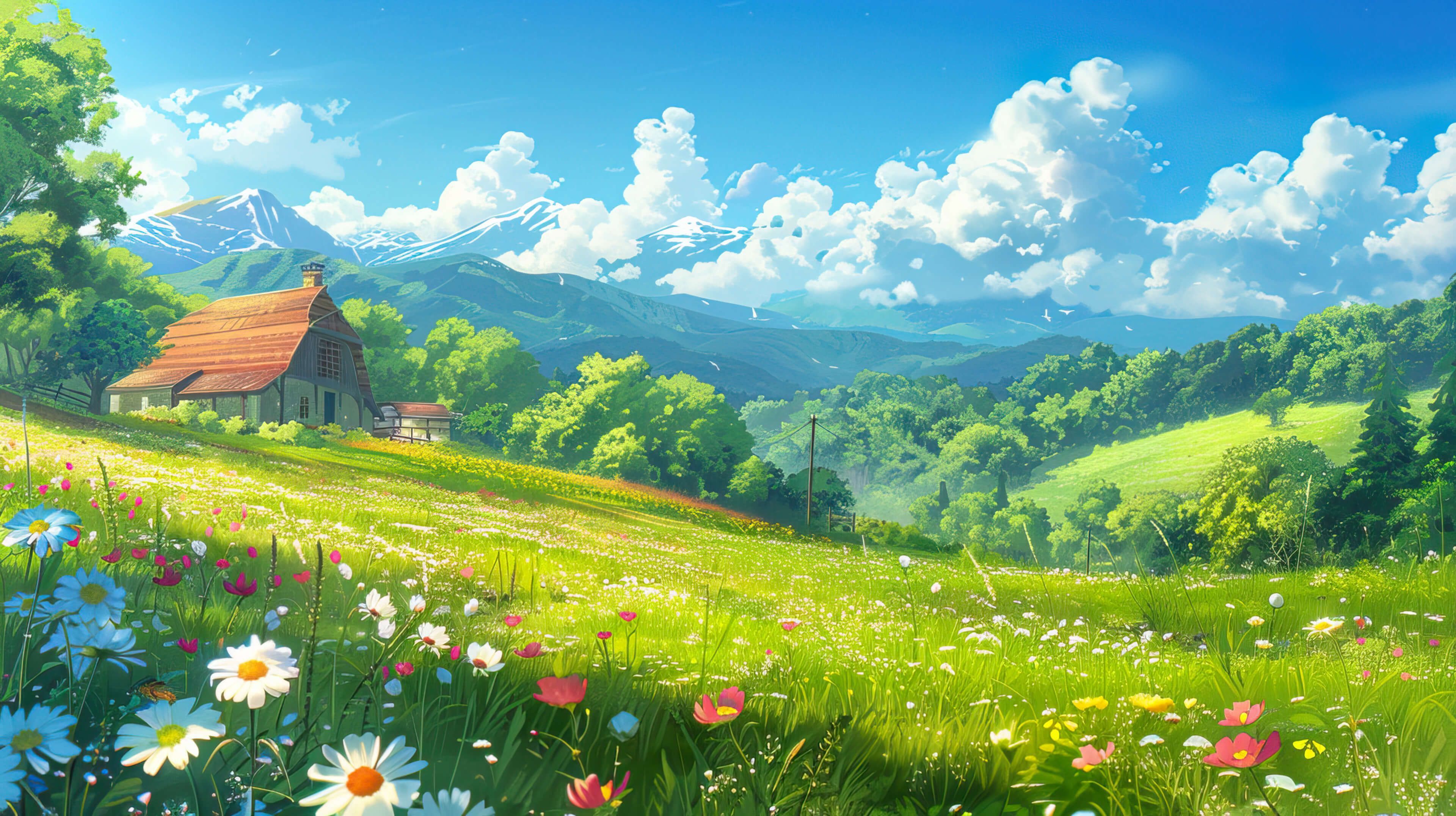 Anime Meadow Wallpapers - Top Free Anime Meadow Backgrounds ...