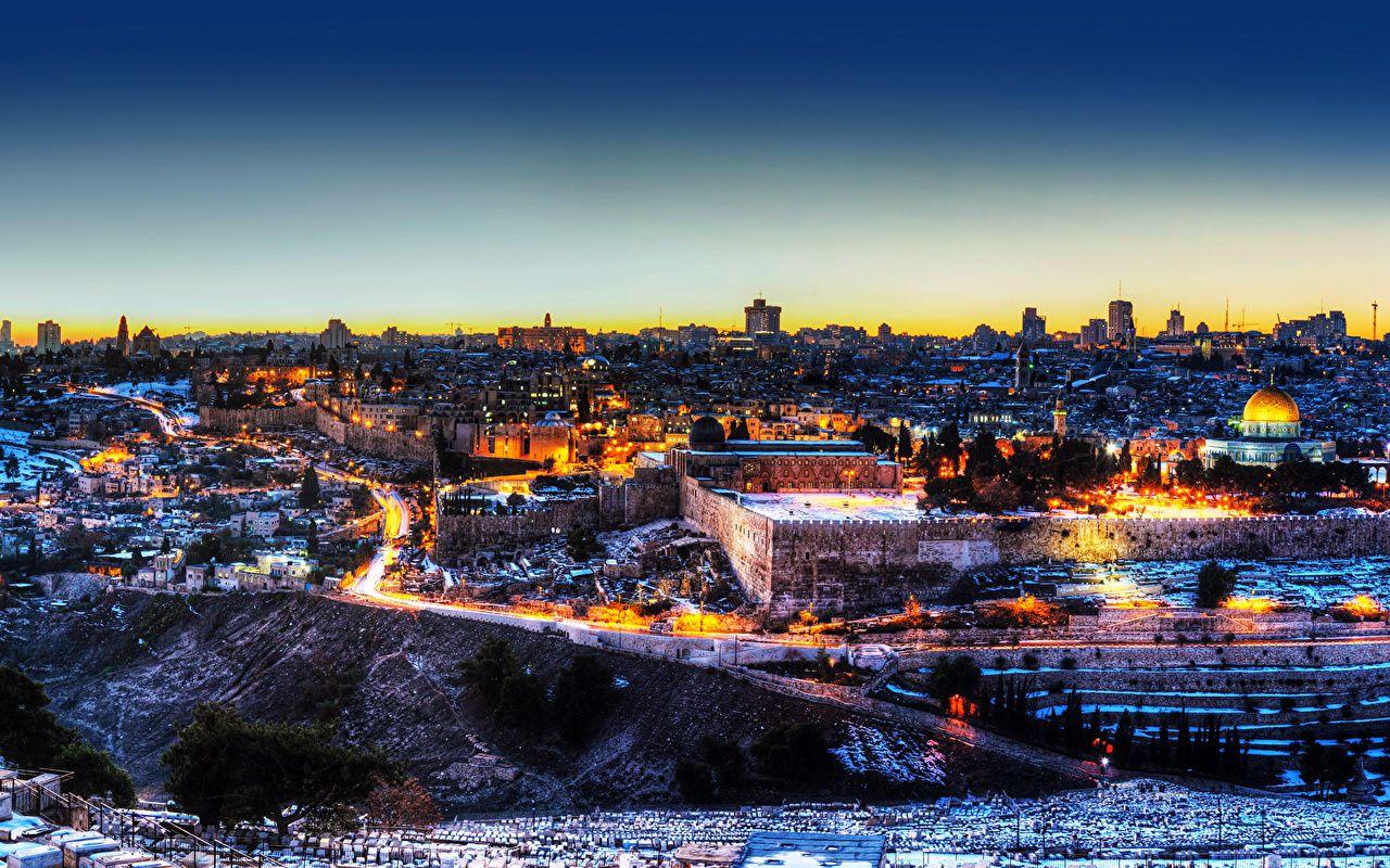 1280x800 Picture Israel Jerusalem Night Temples Cities Building