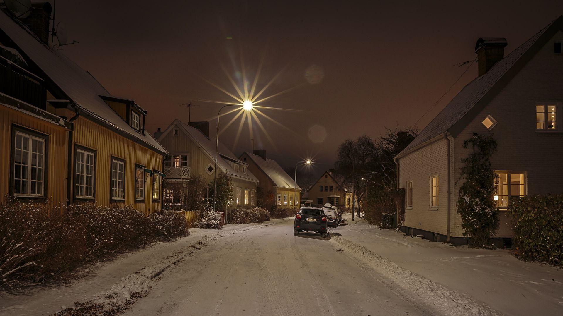 1920x1080 Desktop Wallpaper Stockholm Sweden Winter Snow Street 1920x1080