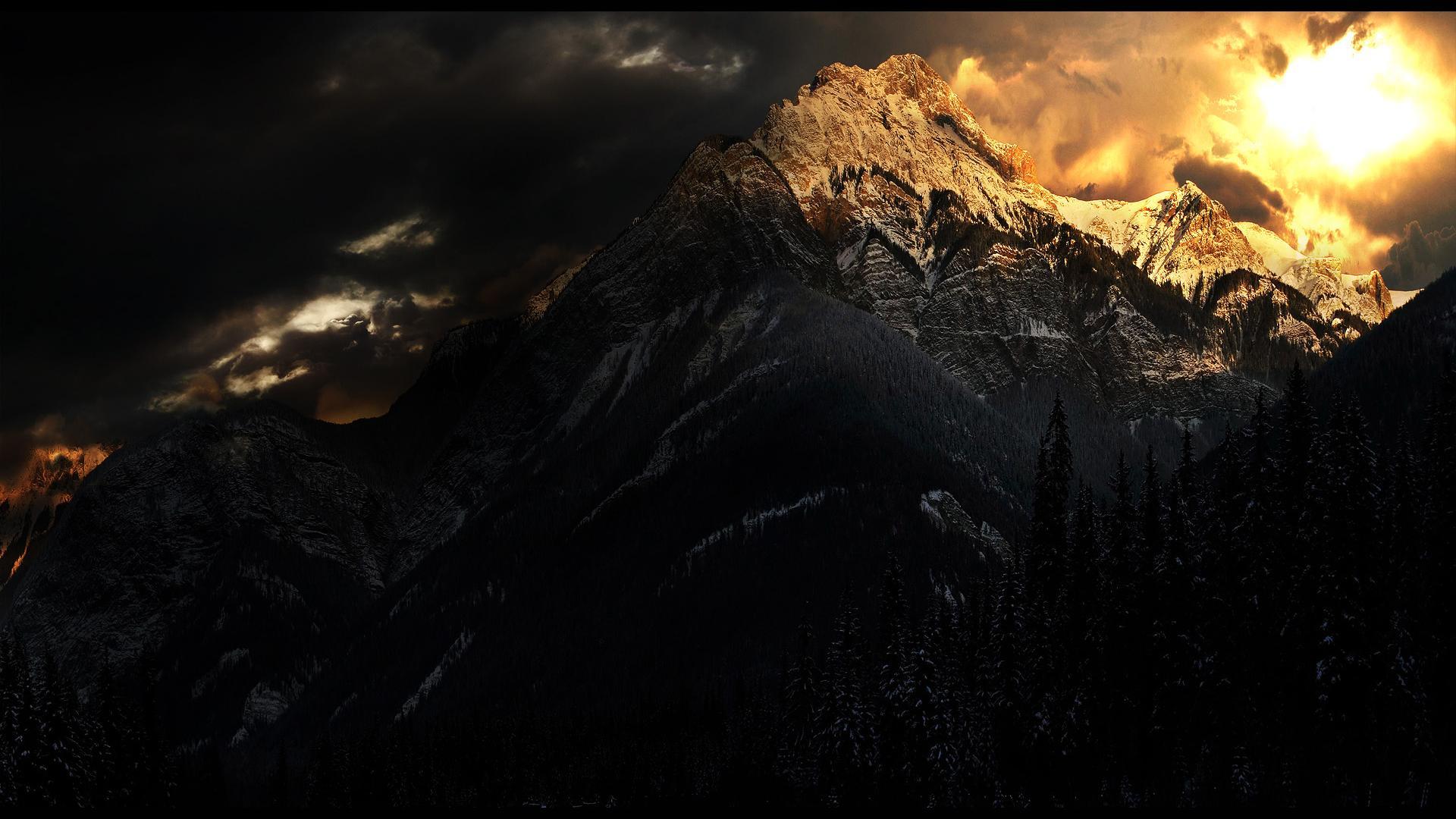 1920x1080 Hd Summit Mountain And Sun Landscape Background Widescreen and HD