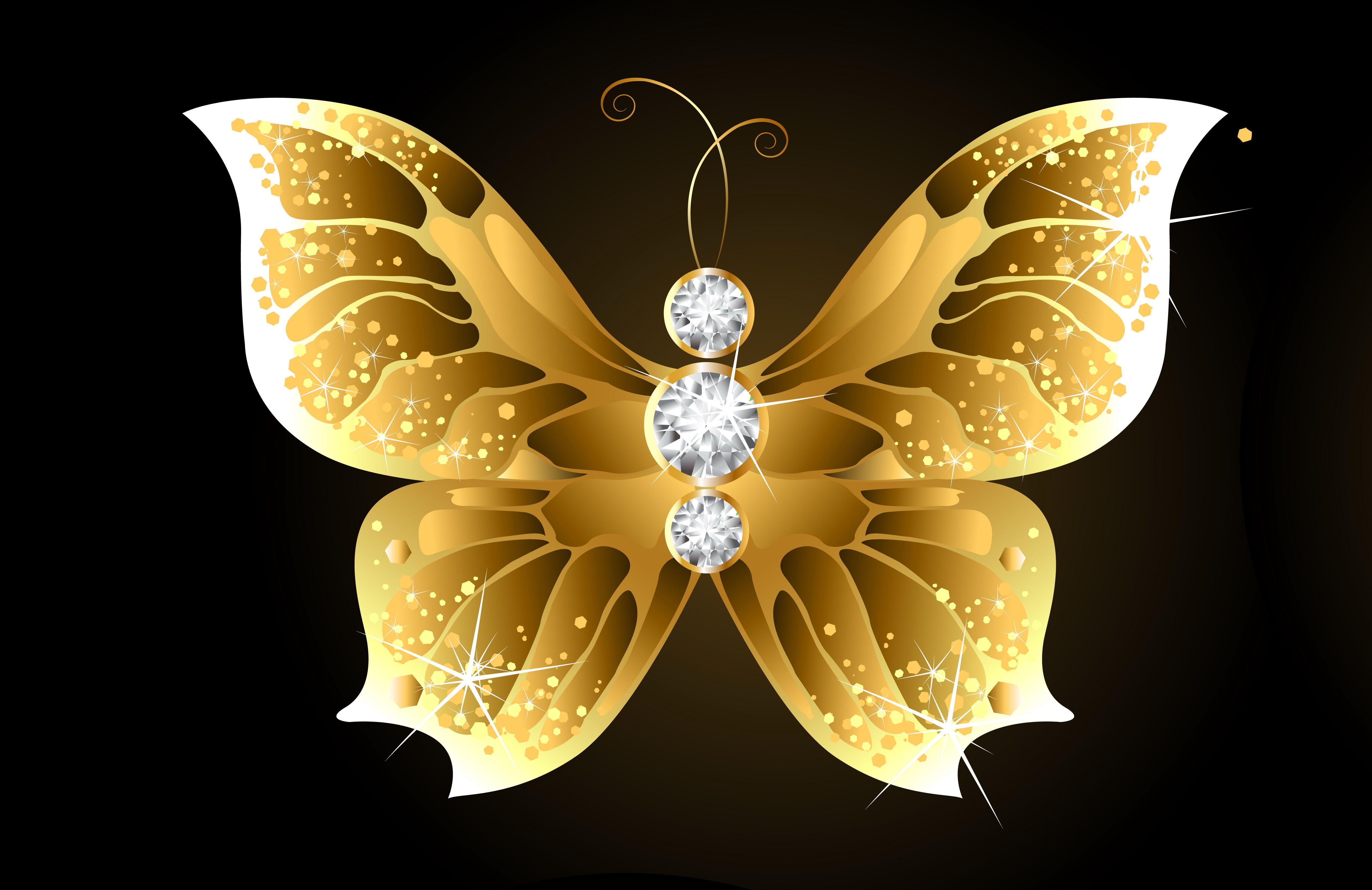 Gold Butterfly Wallpapers - Top Free Gold Butterfly Backgrounds -  WallpaperAccess