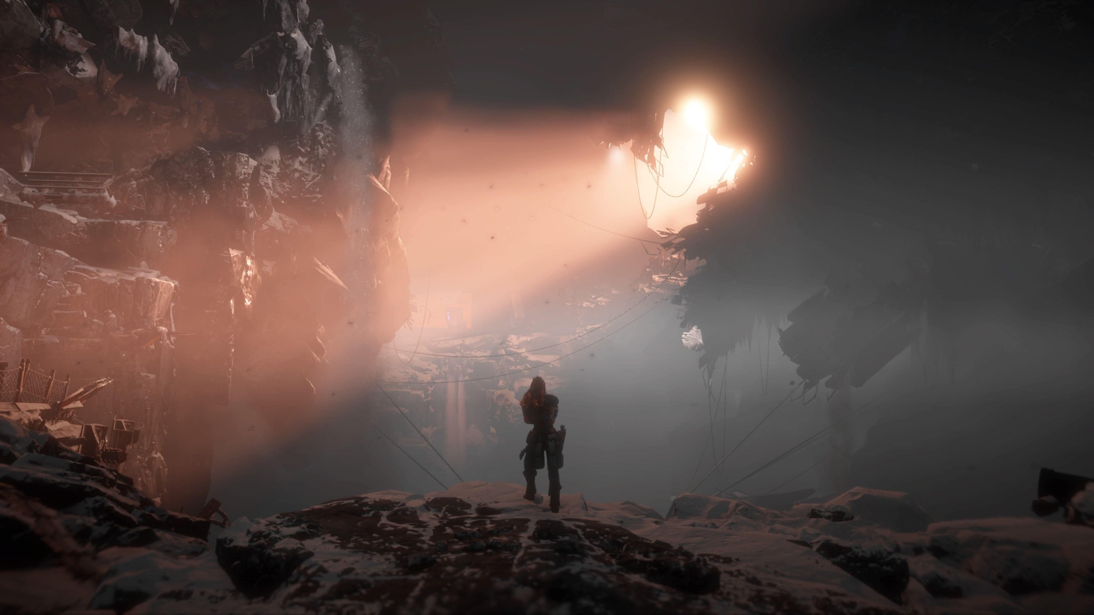 3840x2160 Download 3840x2400 wallpaper game, dark, landscape, horizon zero