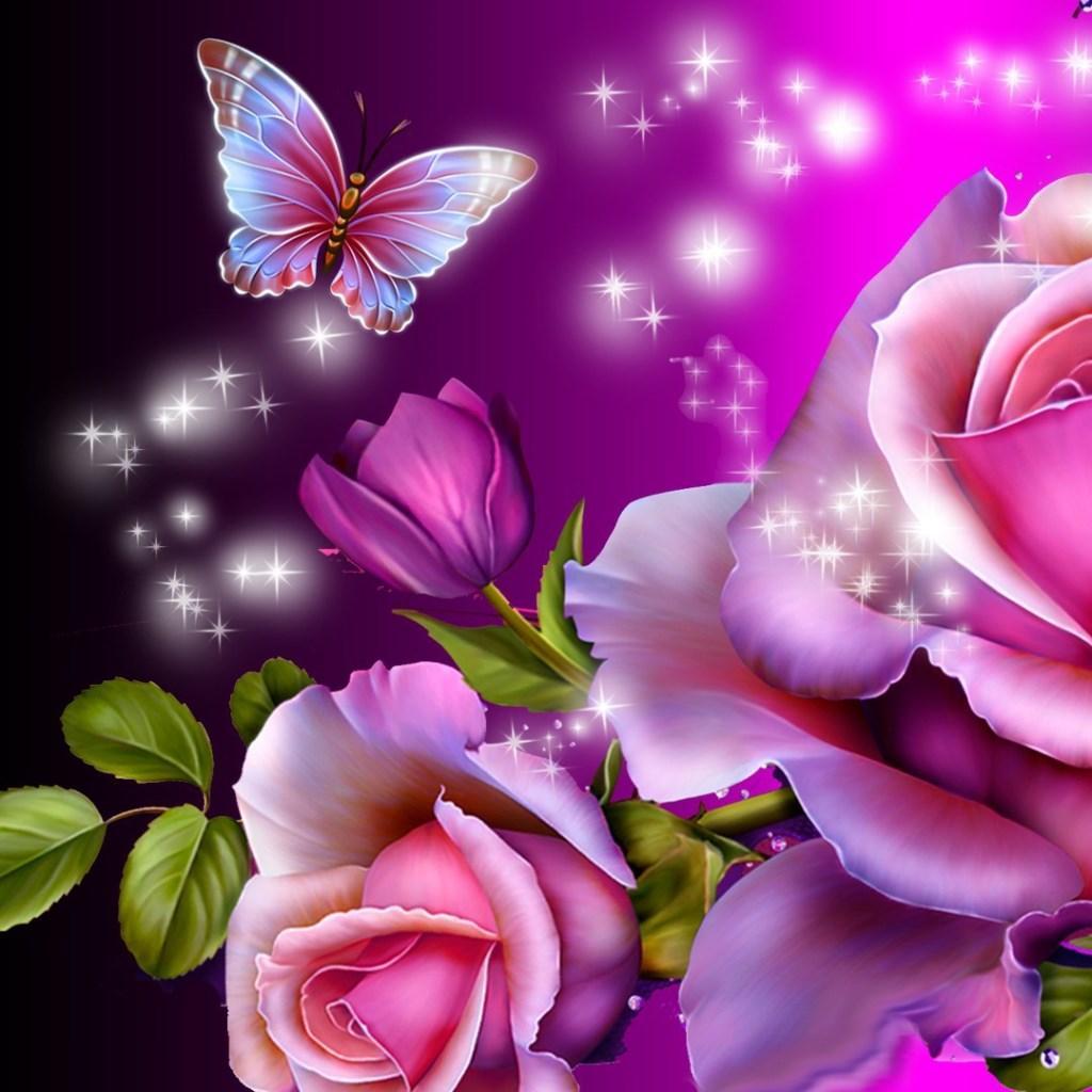 1024x1024 3D Butterfly Live Wallpaper 505504