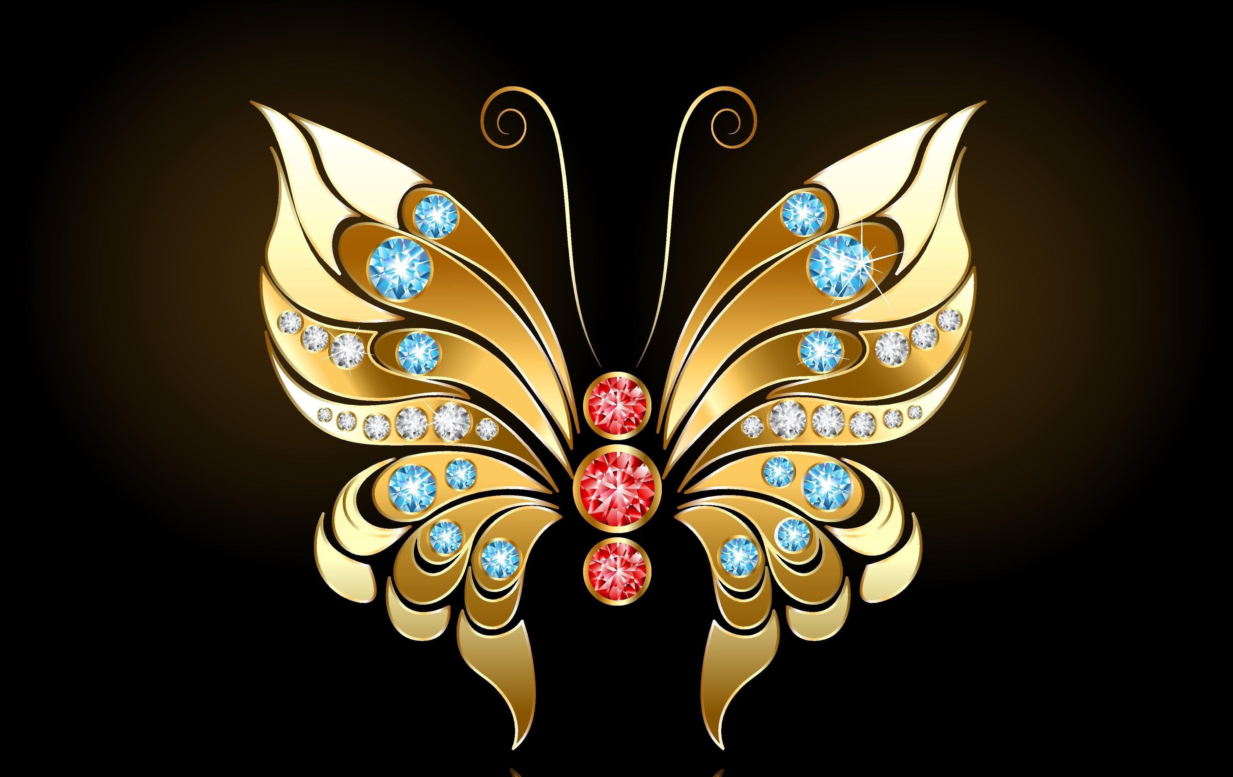 gold butterfly wallpaper