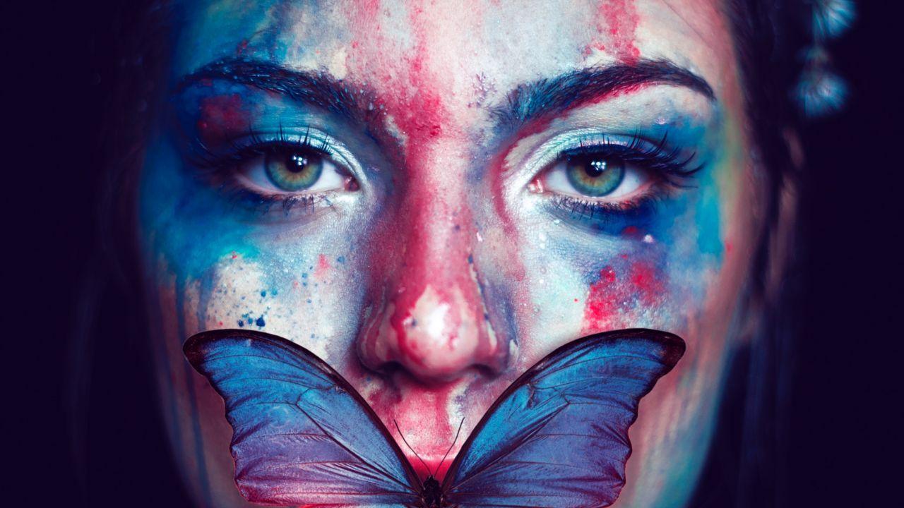 1280x720 Wallpaper Girl, Butterfly, Fantasy, Portrait, HD