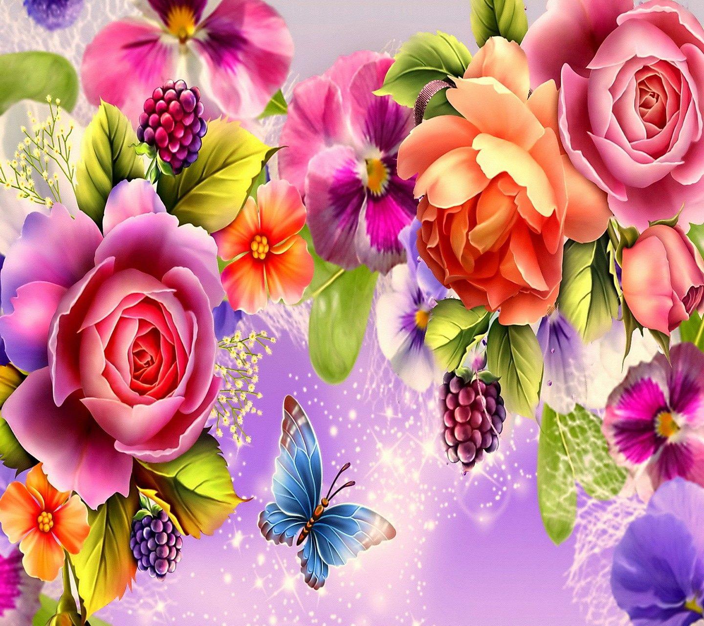 Pink Roses and Butterfly Wallpapers - Top Free Pink Roses and Butterfly ...