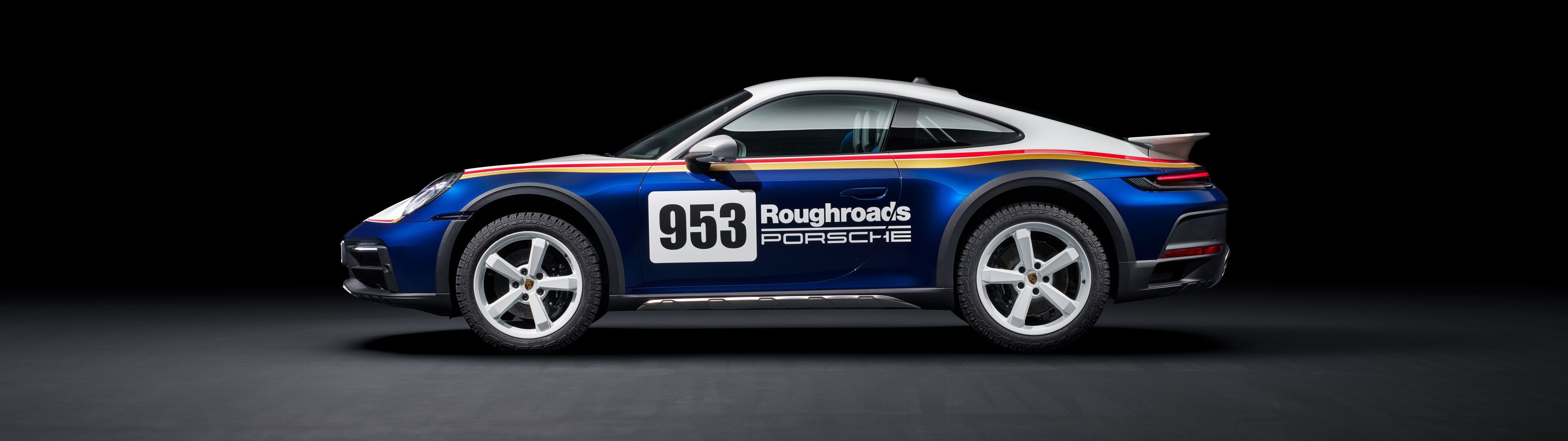 3840x1080 Porsche 911 Dakar Wallpaper 4K, Rallye
