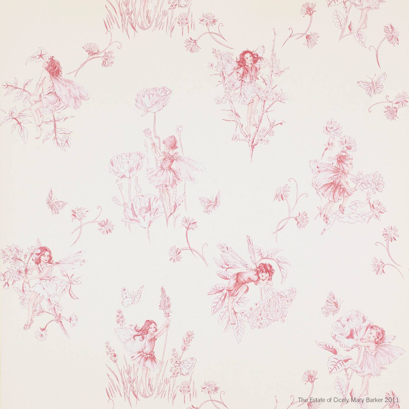 1386x1386 Jane Churchill Meadow Flower Fairies Wallpaper PinkProduct Code: J124W 05