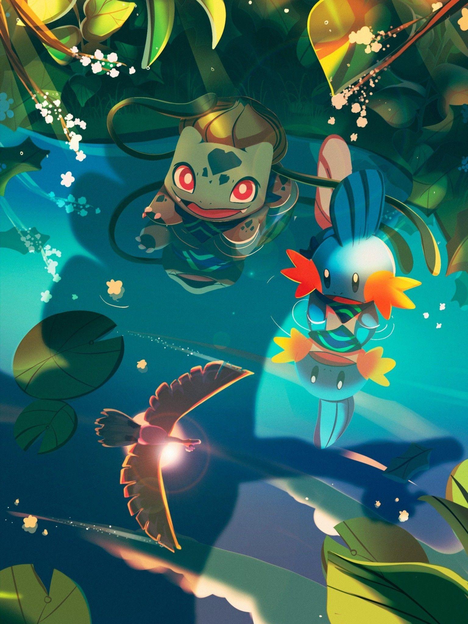 1536x2048 Download 1536x2048 Pokemon, Bulbasaur, Water, Artwork