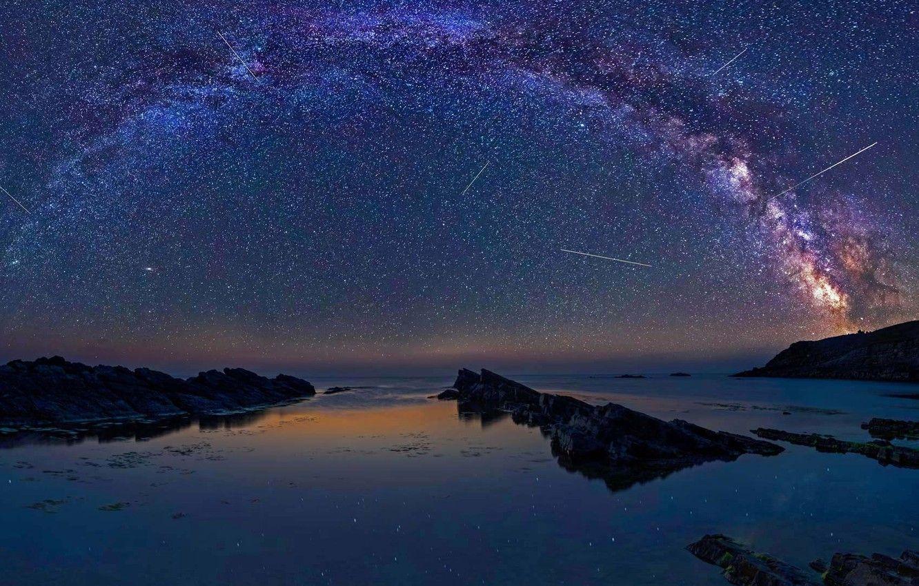 1332x850 Wallpaper Bulgaria, the Perseids, Sinemorets, meteor shower