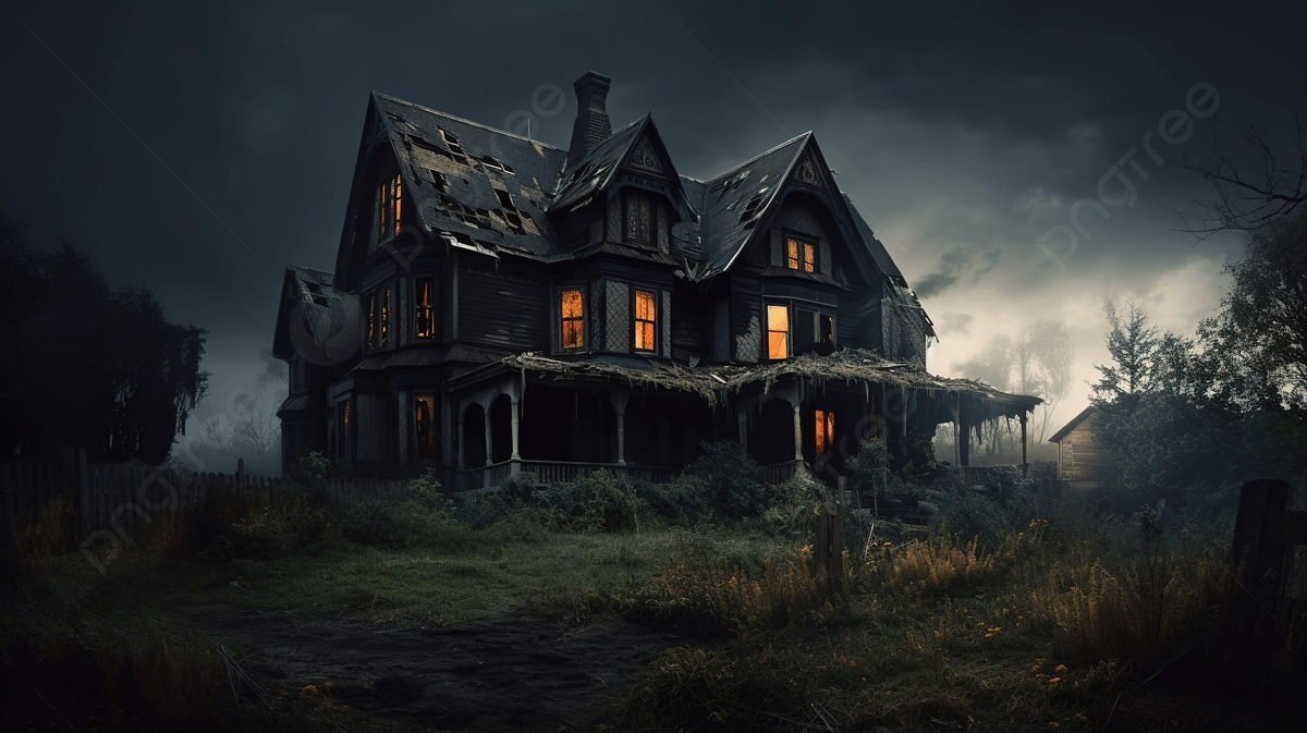 1200x673 Dark Sky Background, Haunted House