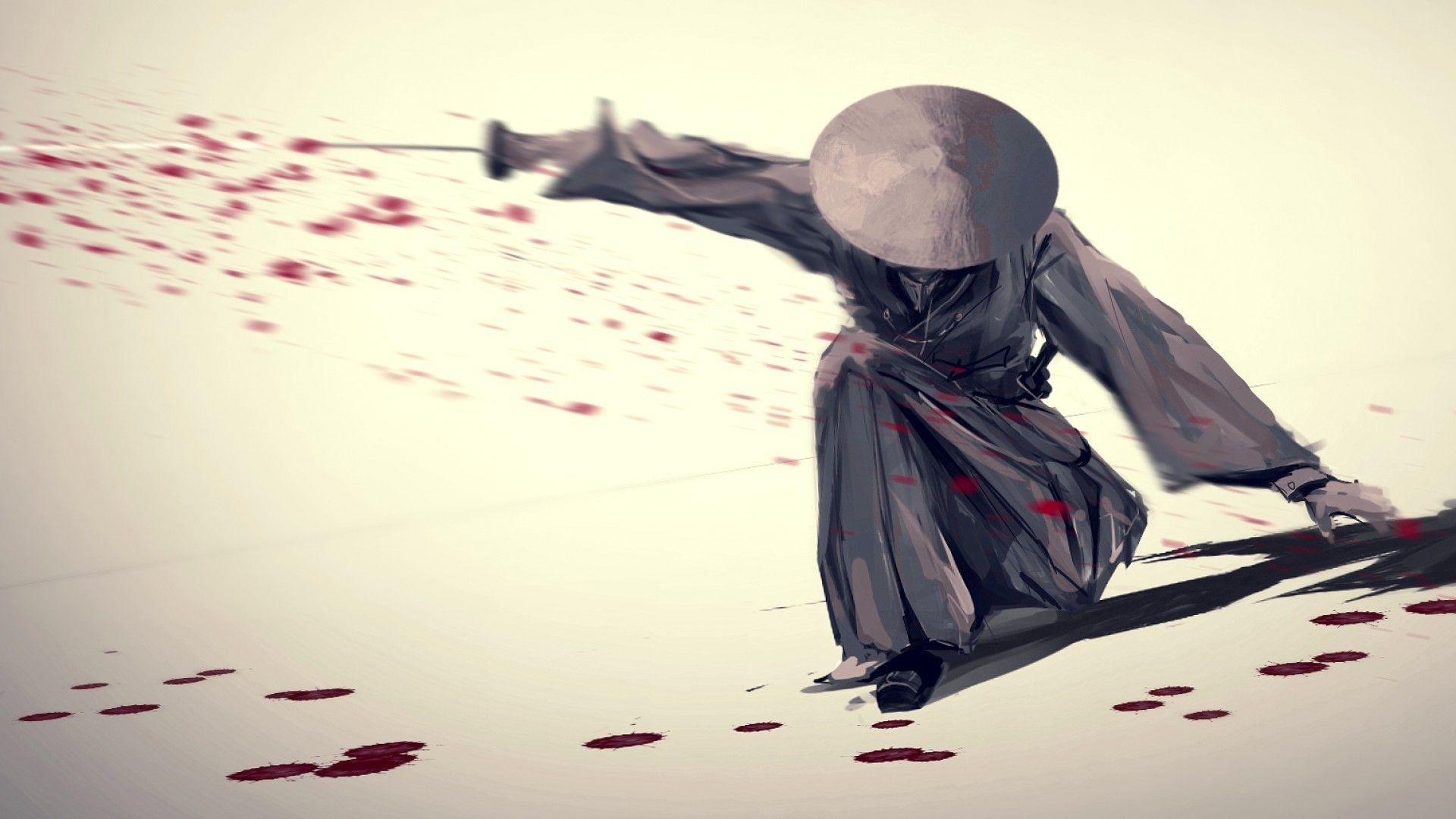 1920x1080 Download 1920x1080 Samurai, Katana, Blood, Japanese Clothes