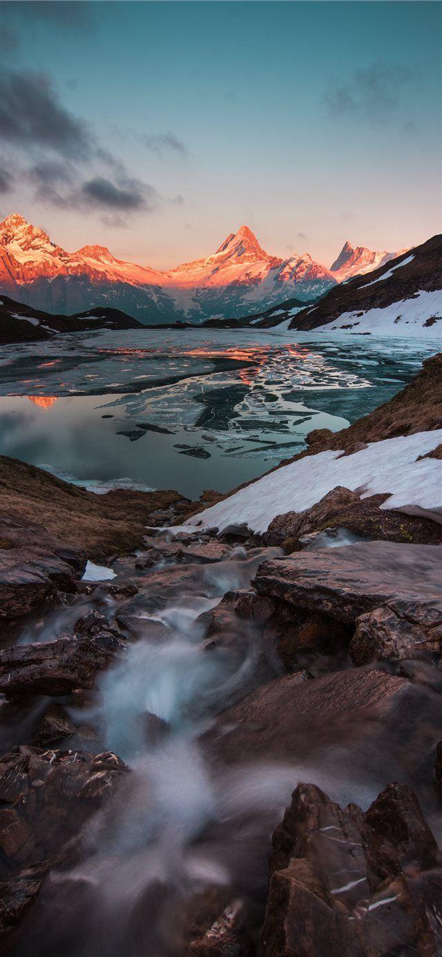 640x1385 Bachalpsee Grindelwald Thụy Sĩ Hình nền iPhone X #snow