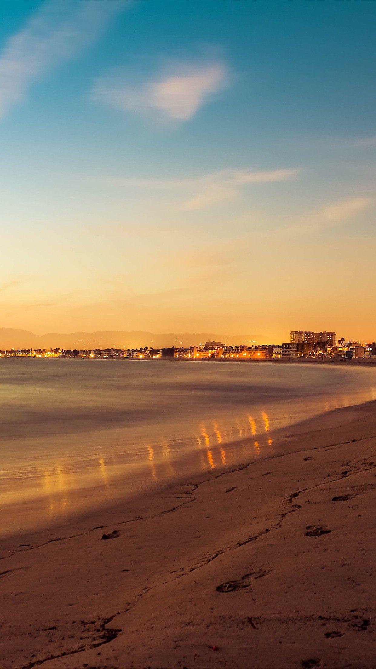 1242x2208 Beach Summer Evening Sand Golden Waves iPhone HD