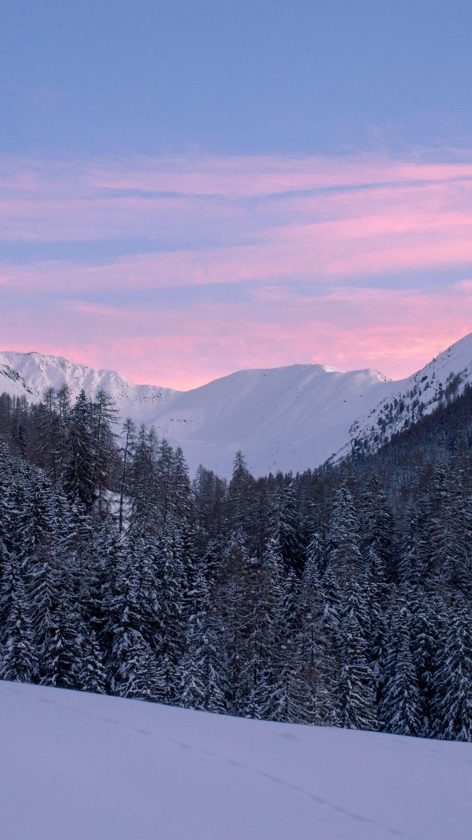 938x1668 Download wallpaper 938x1668 mountains, snow, winter, snowy