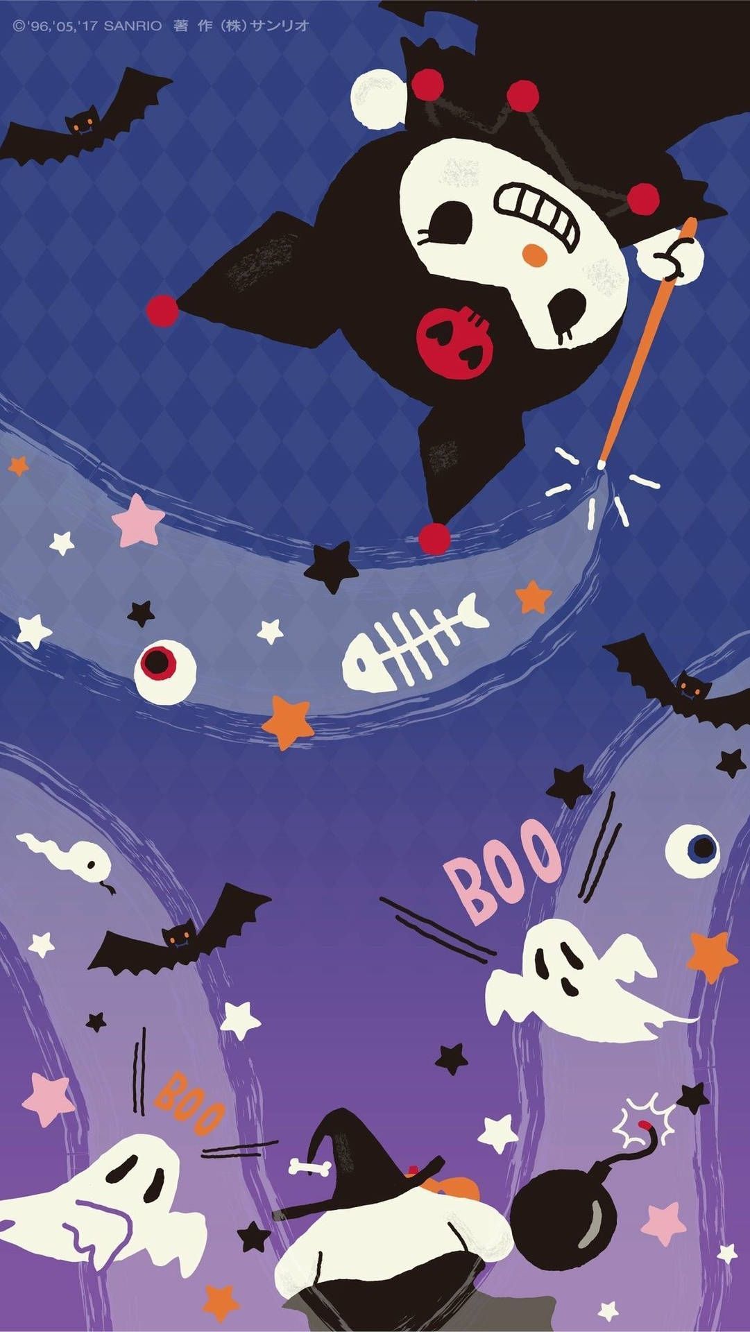 1081x1920 Kuromi In Halloween Costume Wallpaper