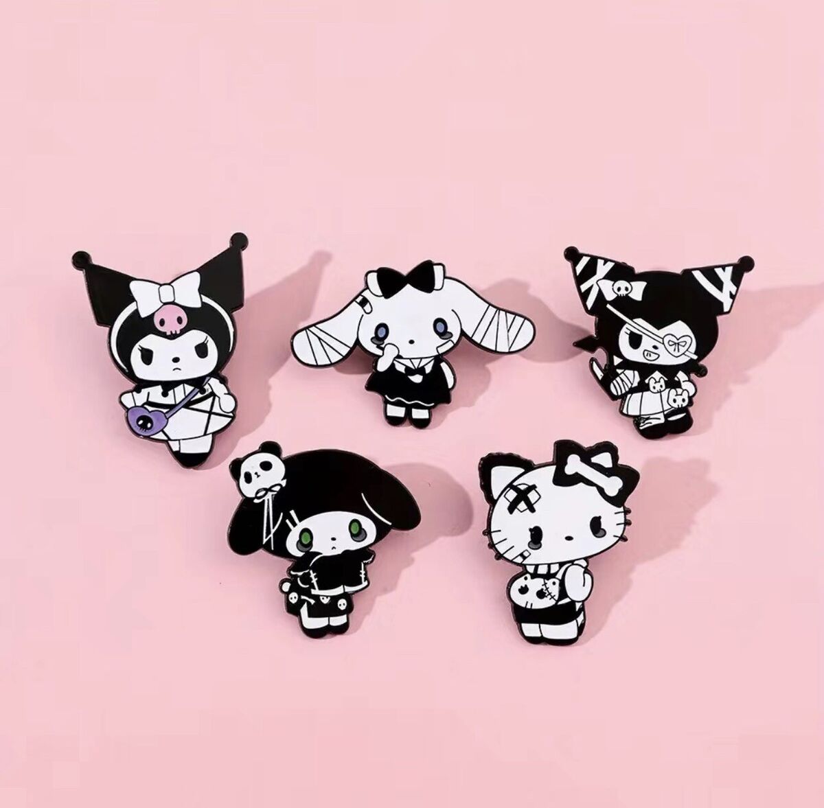 1200x1177 5Pc Sanrio Gothic Pins Hello Kitty