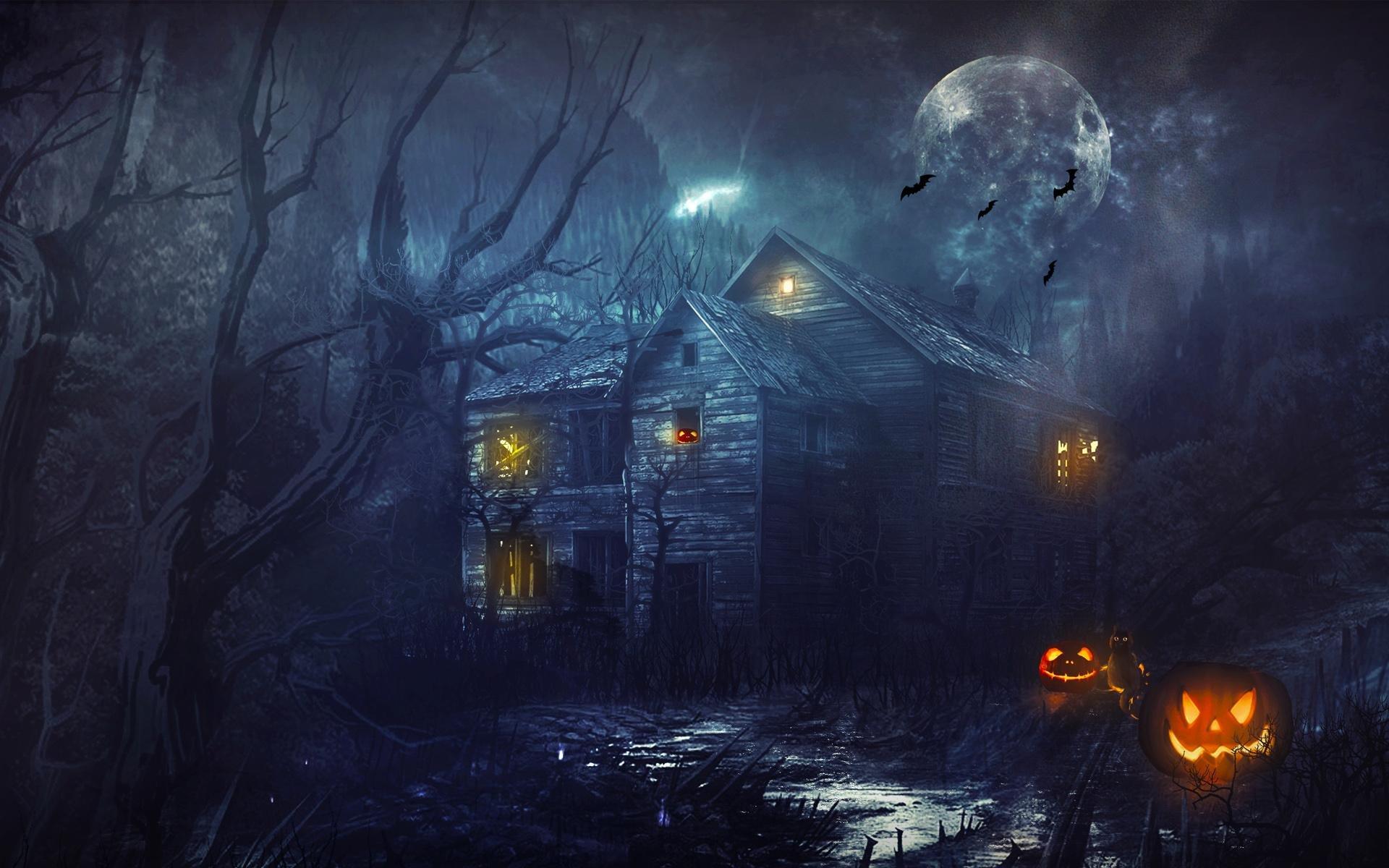 1920x1200 Forest Halloween Wallpaper