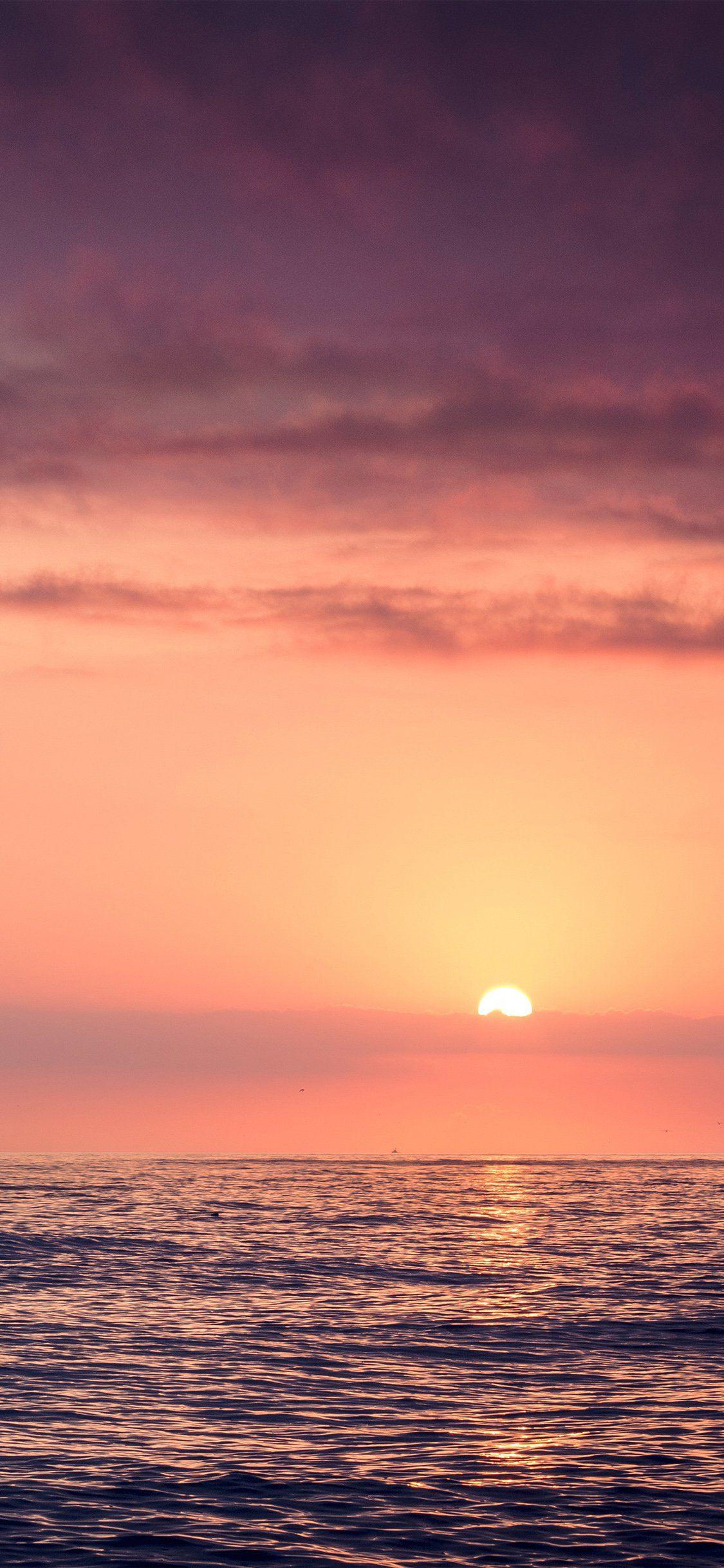 1125x2436 iPhone wallpaper. sunset sea beach