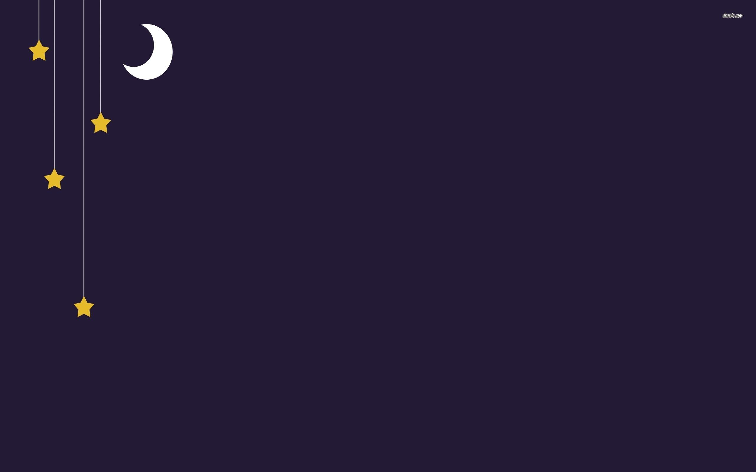 2560x1600 Stars and moon in the night sky wallpaper
