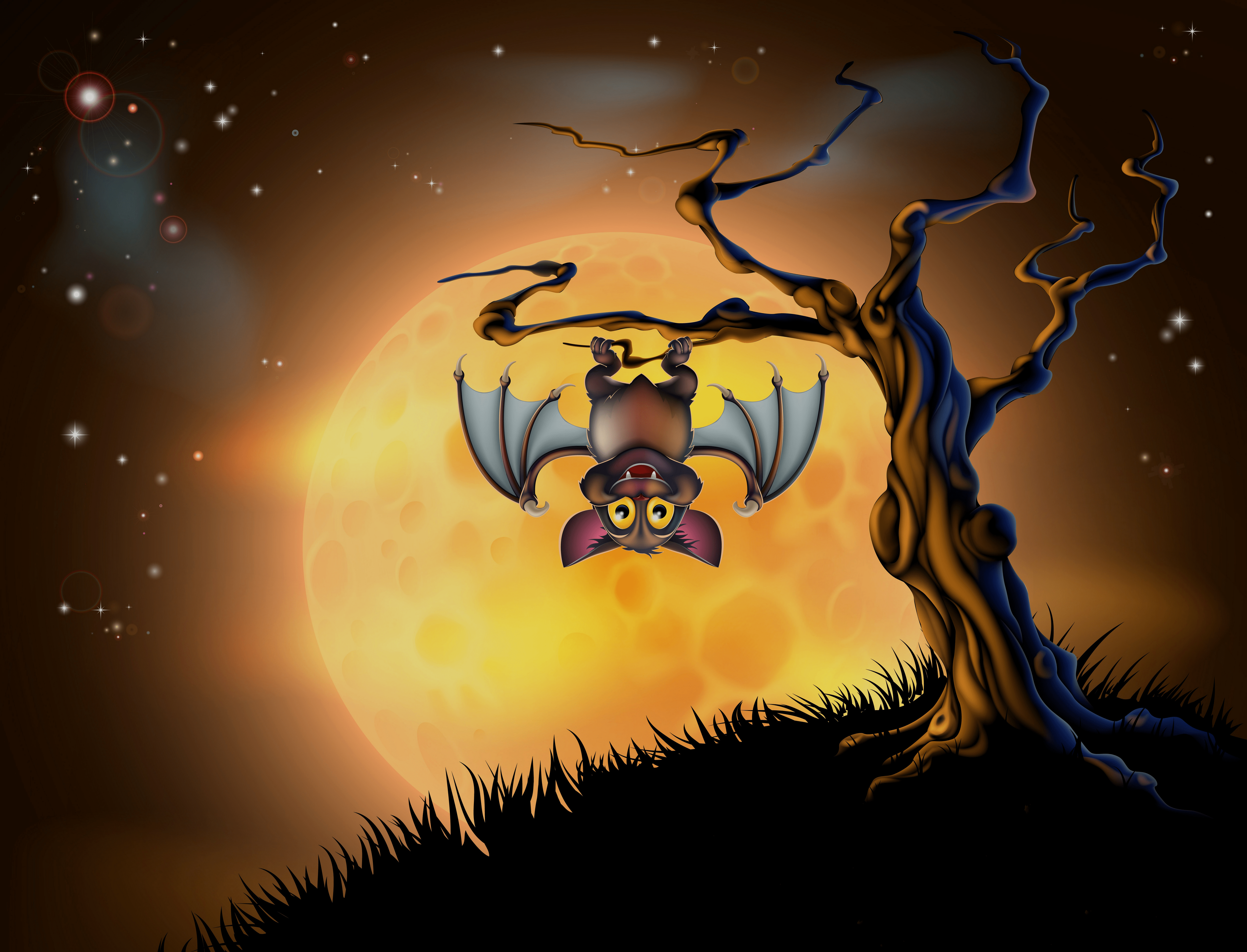 5000x3817 Tree Bat Holiday Halloween 4k Ultra