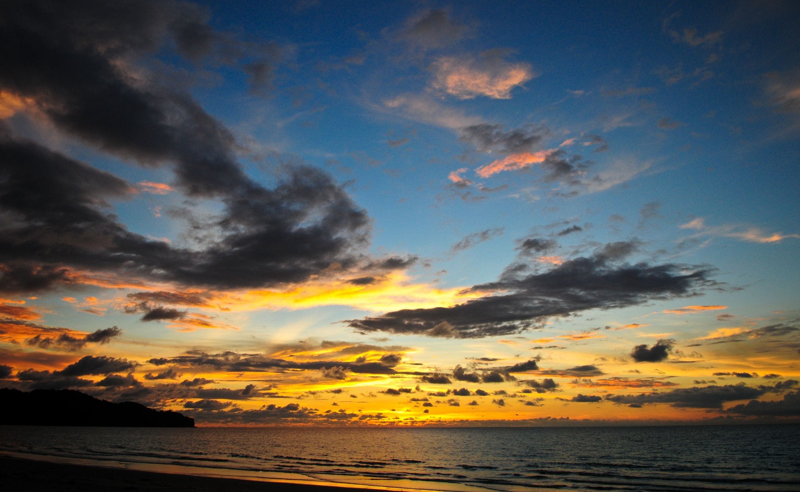 Hình nền đại dương 2560x1576 HD Sunset Clouds
