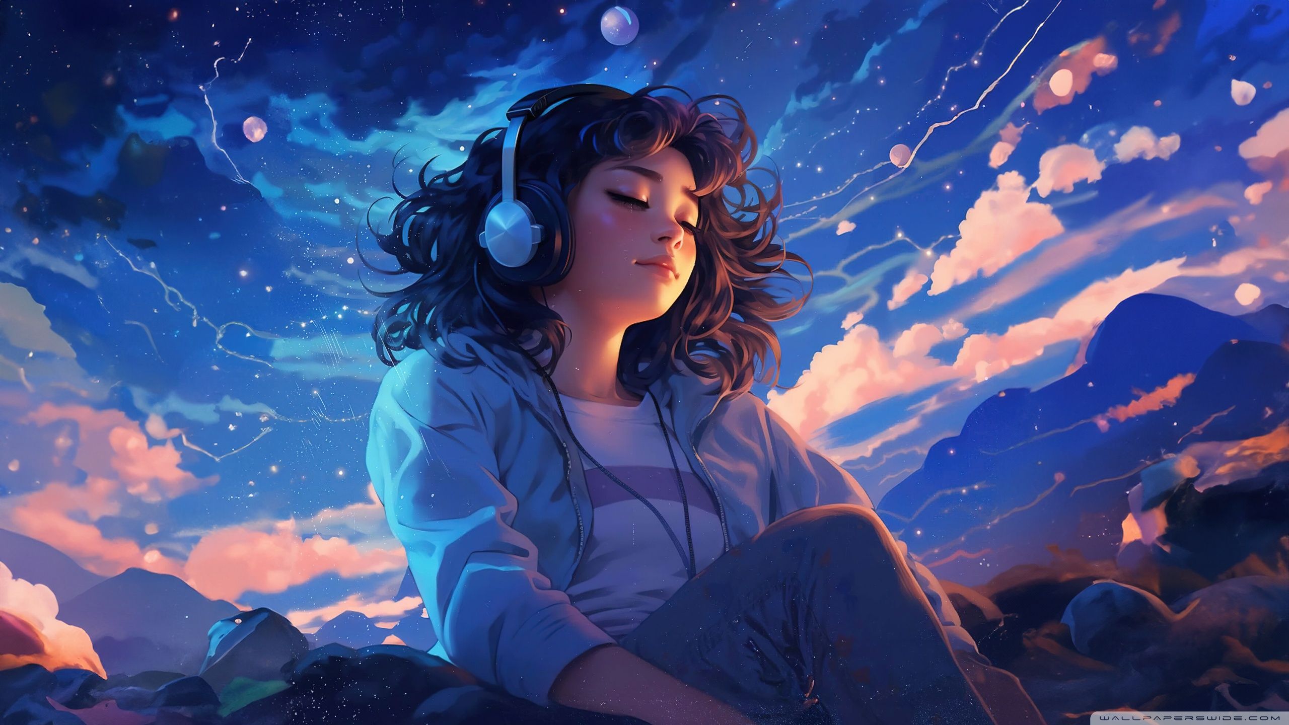 2560x1440 Lo Fi Girl Listening Music Ultra HD