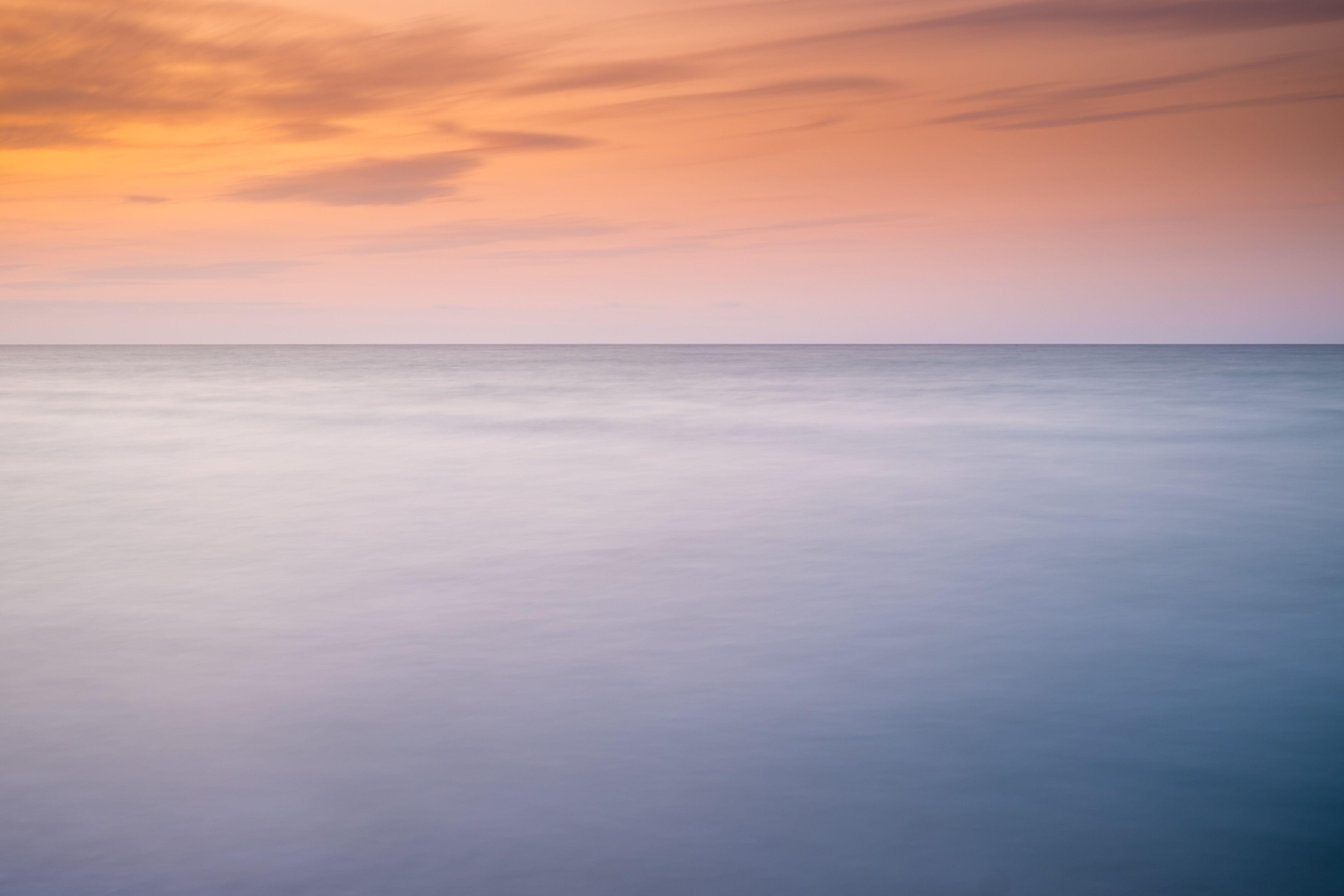 4896x3264 4896x3264 #ocean, #cloud, #orange, #sea, #minimalism