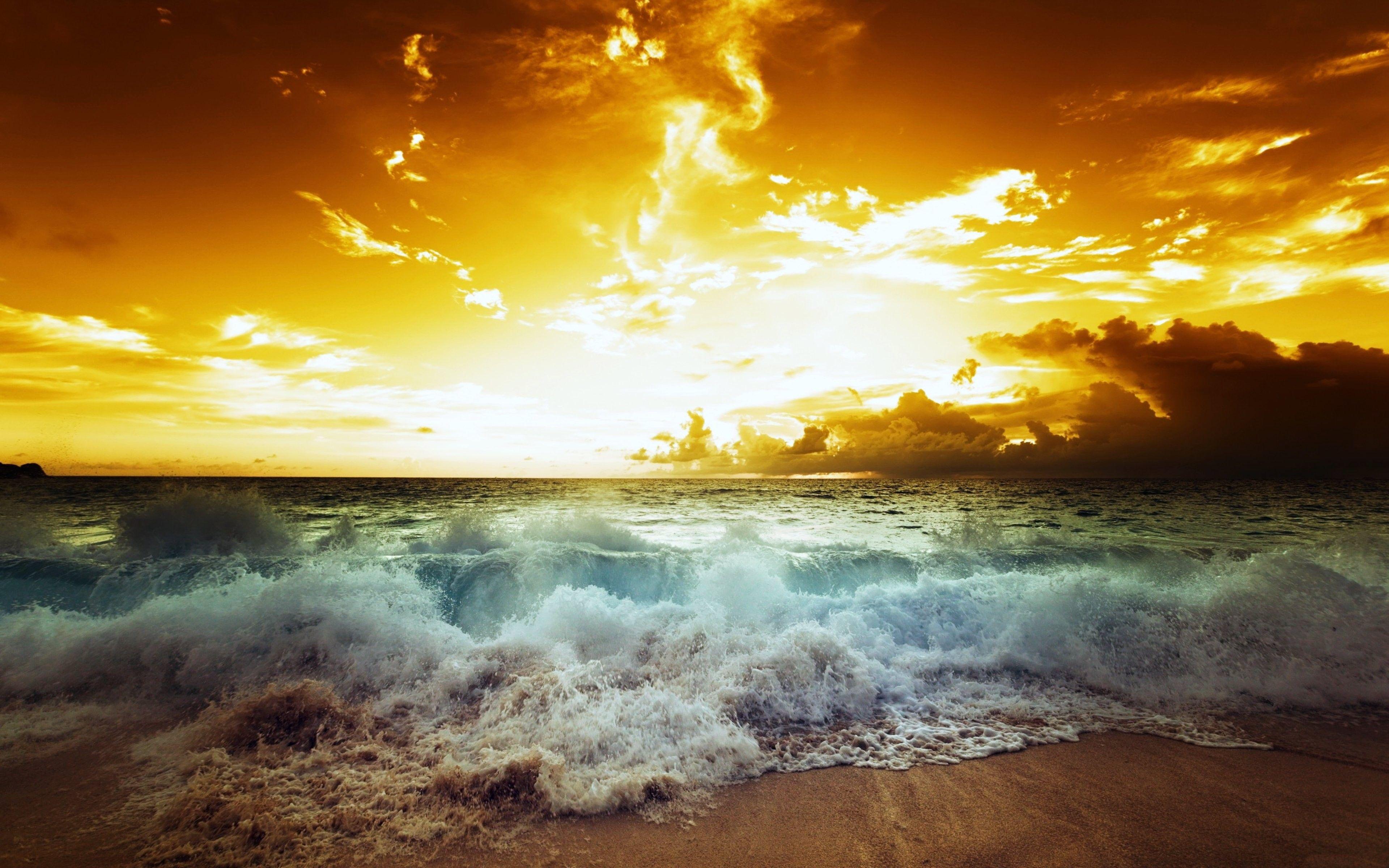 3840x2400 Earth Ocean Wallpaper, Clouds, Waves, Beaches, Landscapes
