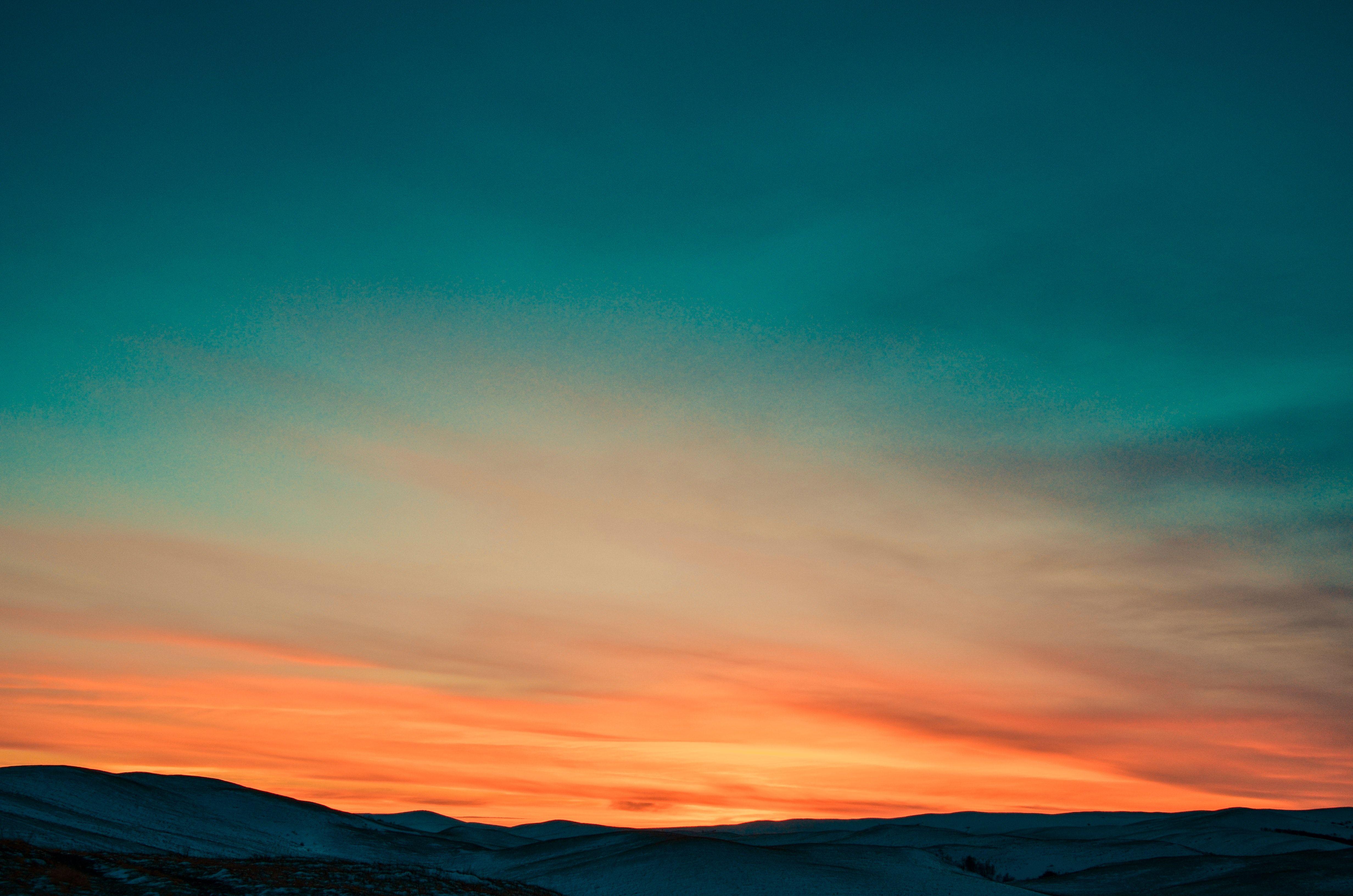 4928x3264 Sunset over Snow Covered Mountains · Free